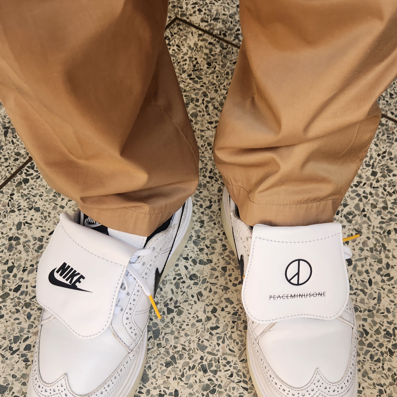 Nike x Peaceminusone Kwondo1 White 착용 스타일 - 2