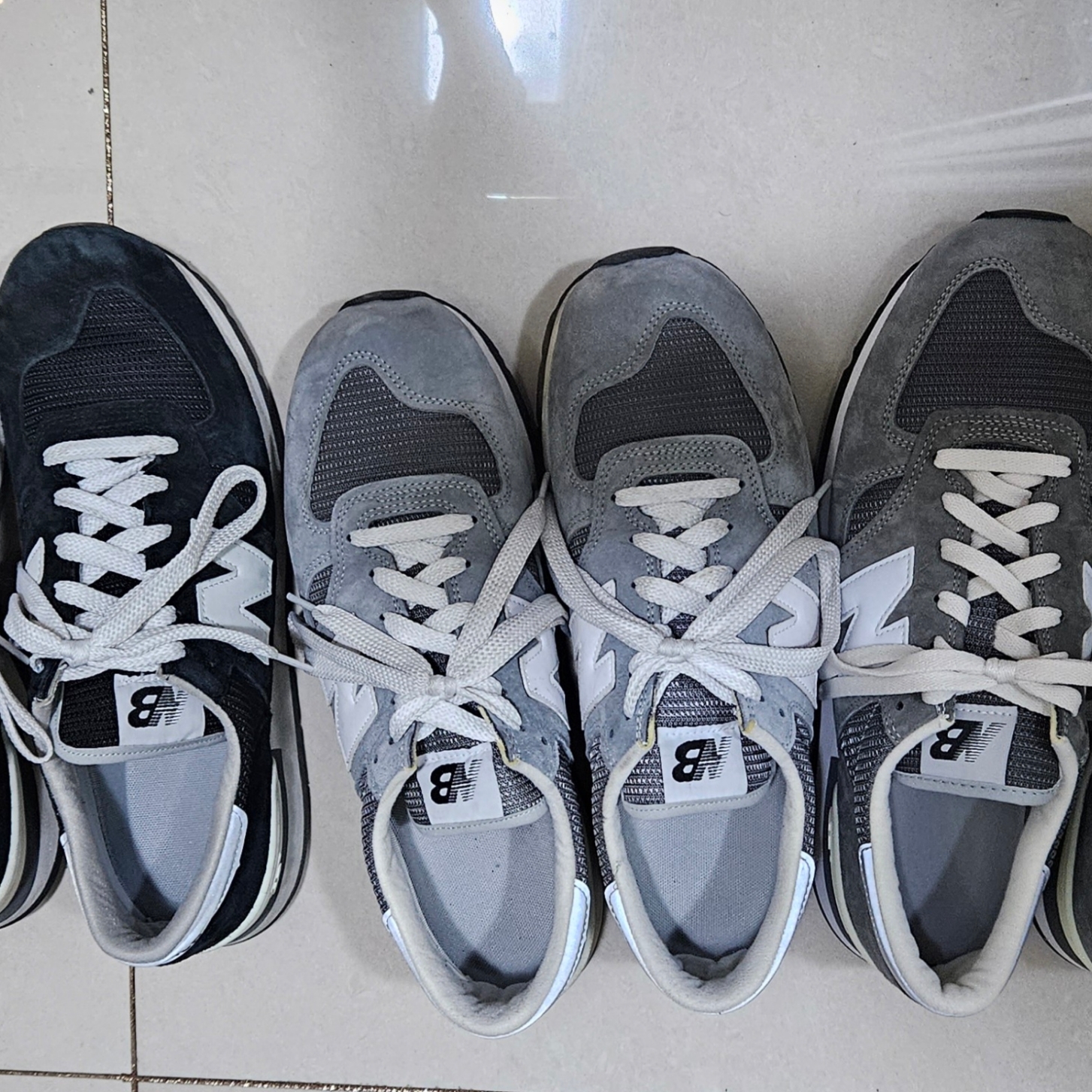 New Balance 990v1 Made in USA Grey White 착용 스타일