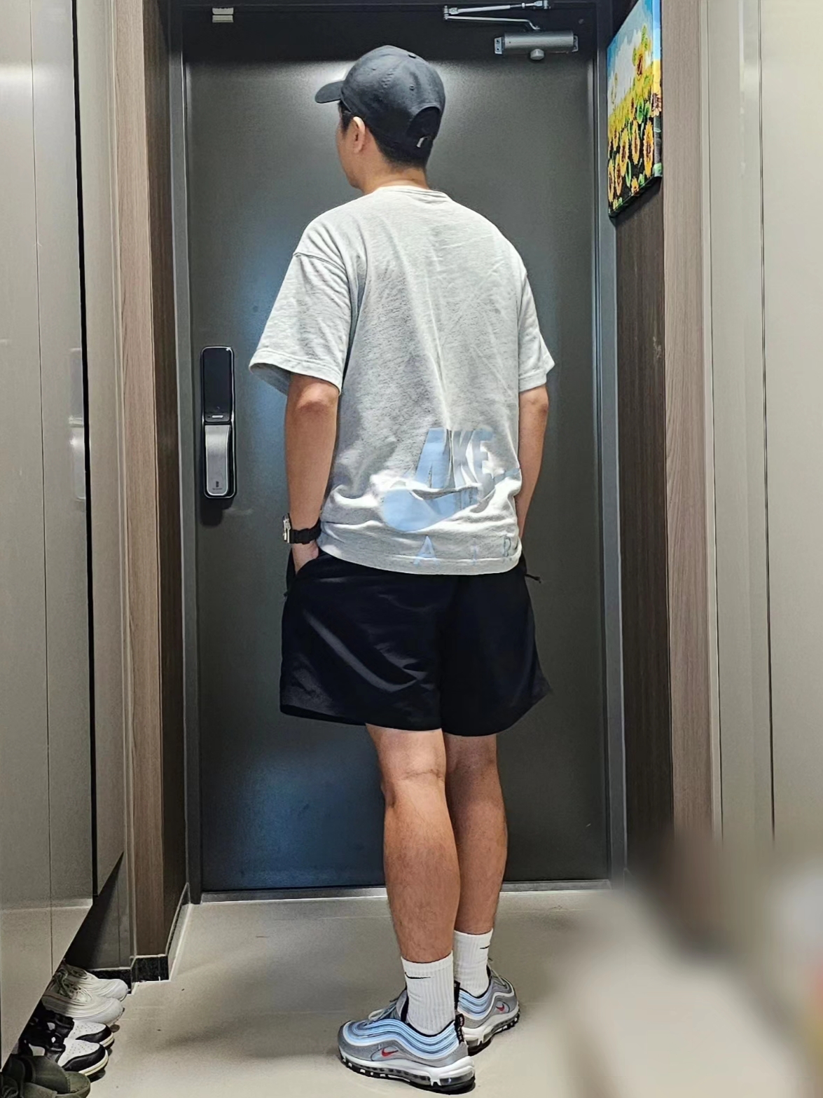 Nike Air Max 97 OG Silver Bullet 2022, Nike x Kim Jones Oversized T-Shirt Grey Heather - Asia 착용 스타일 - 2
