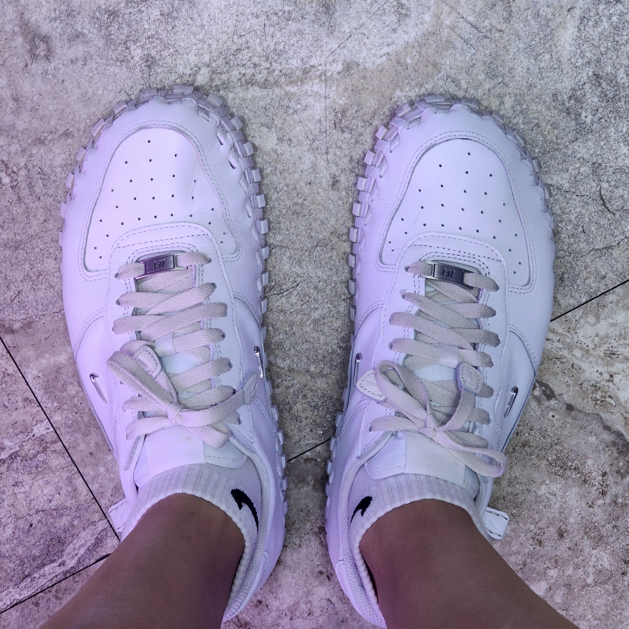 Nike x Jacquemus J Force 1 Low LX SP White 착용 스타일