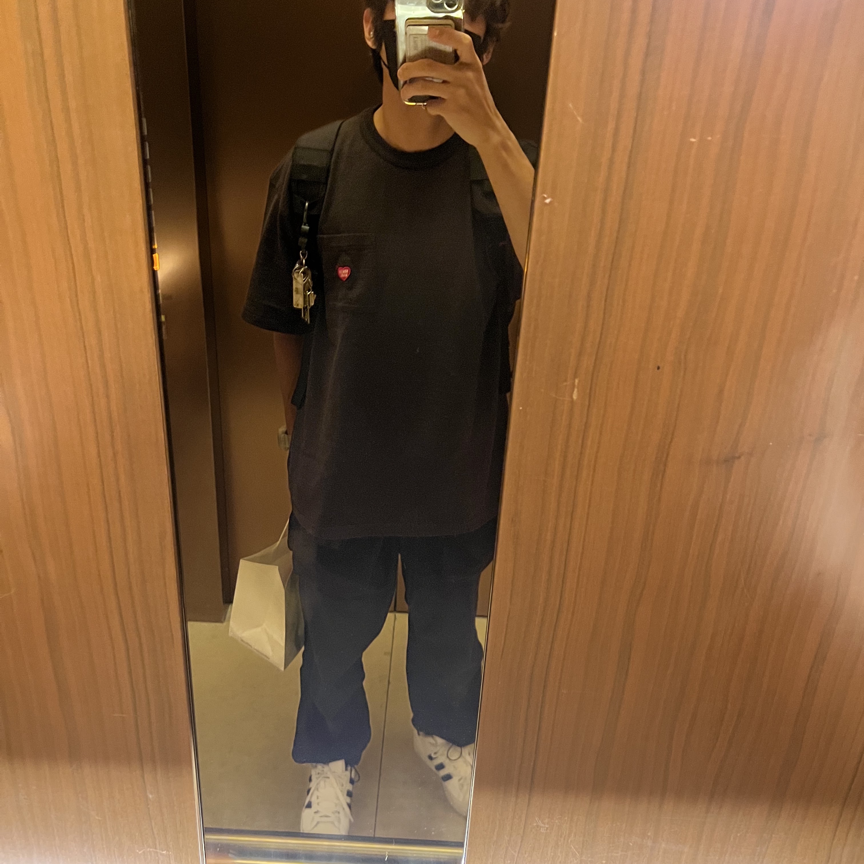 Human Made Pocket T-Shirt #2 Black 착용 스타일 - 2