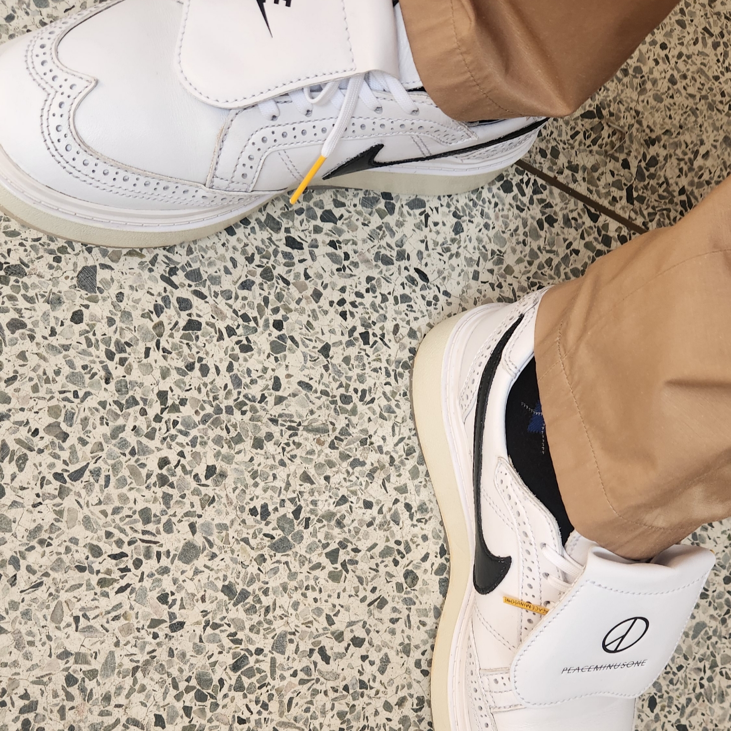 Nike x Peaceminusone Kwondo1 White 착용 스타일 - 1