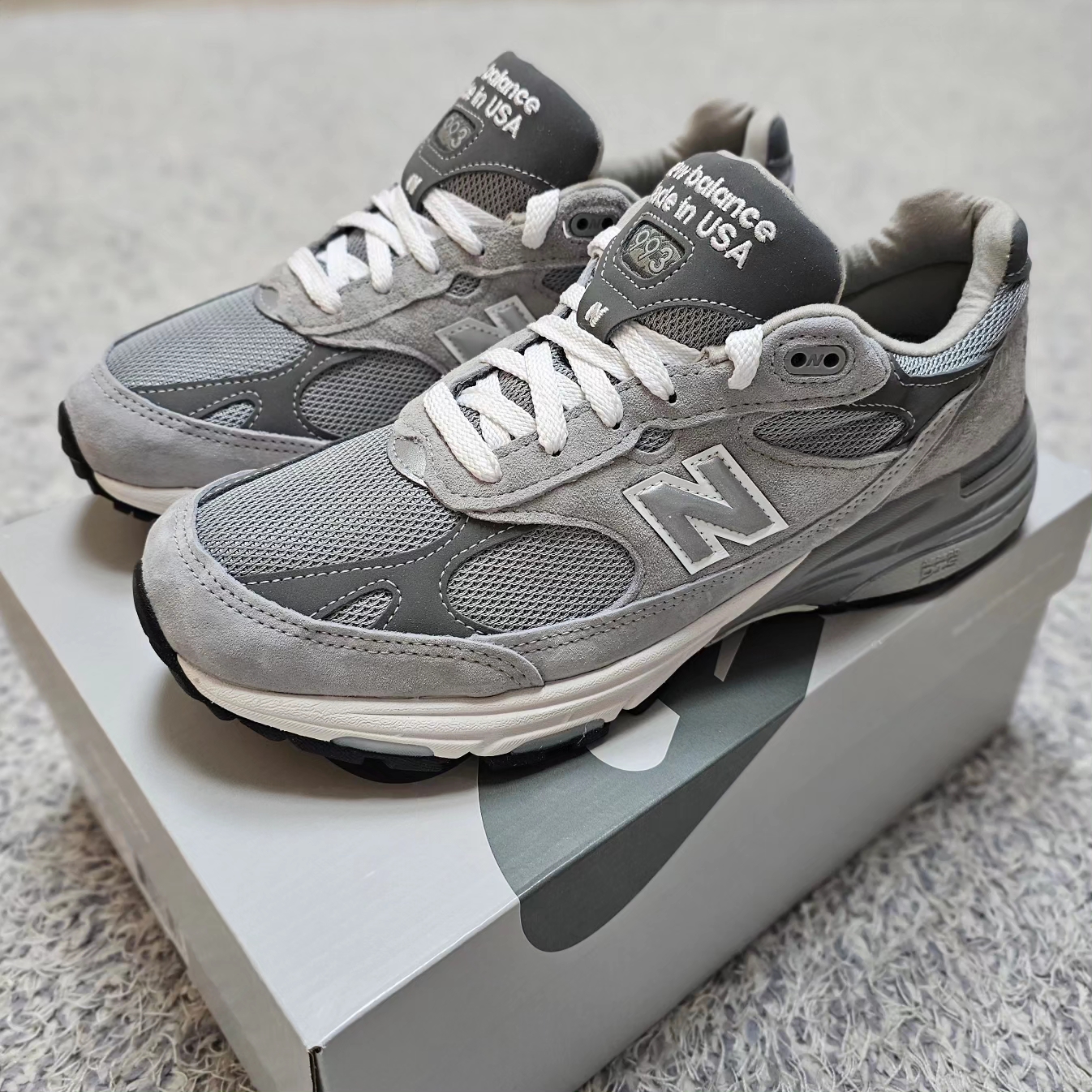 New Balance 993 Made in USA Grey - D Standard 착용 스타일 - 5