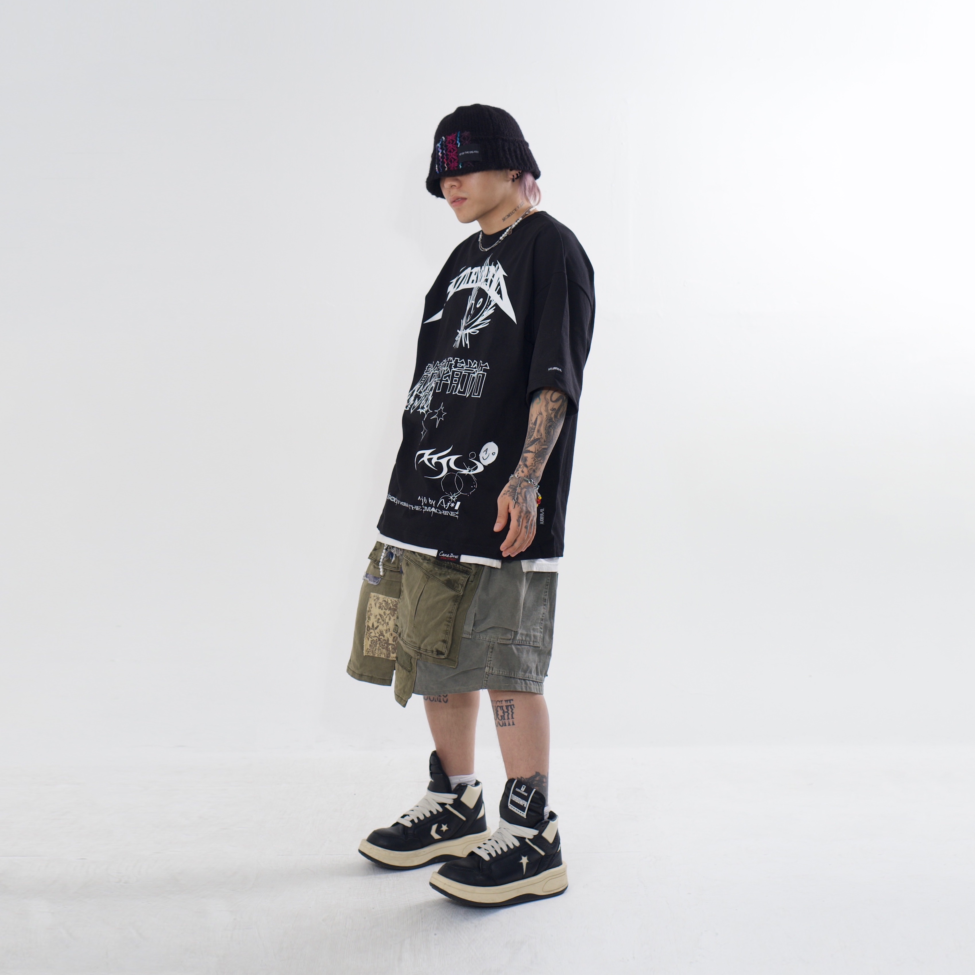 Converse x Drkshdw Turbowpn Black Cream 착용 스타일