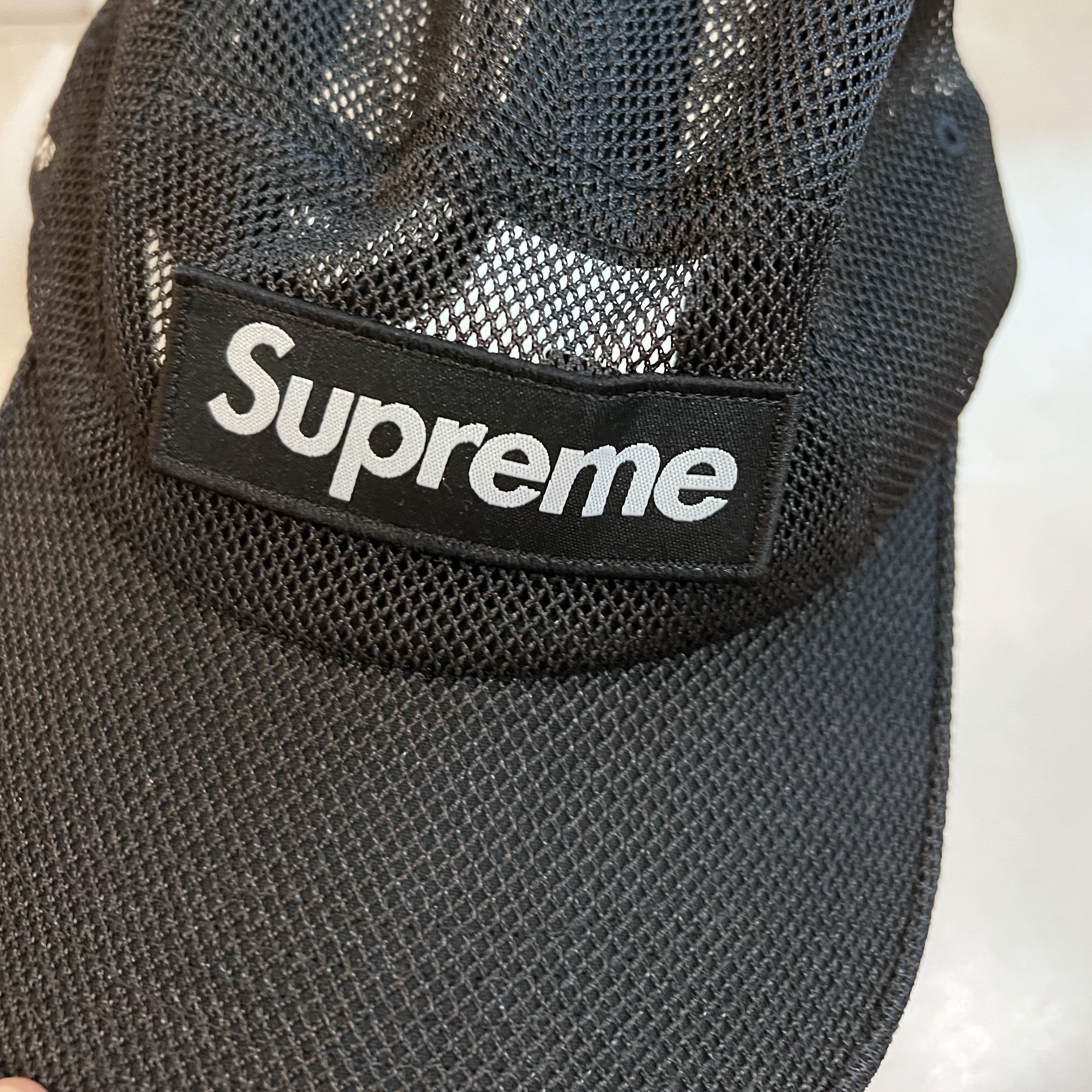 Supreme Mesh Cordura Camp Cap Black - 23SS 착용 스타일