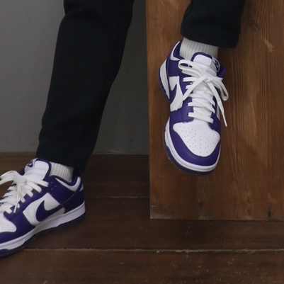 Nike Dunk Low Retro Championship Court Purple 착용 스타일