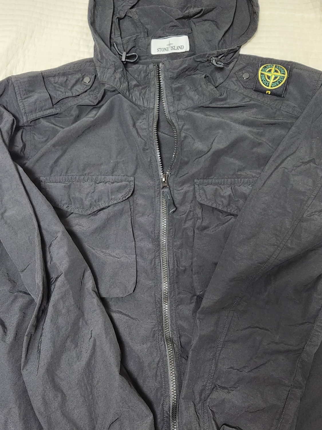 Stone Island 11602 Naslan Light Hooded Overshirt Pewter Grey - 21SS 착용 스타일