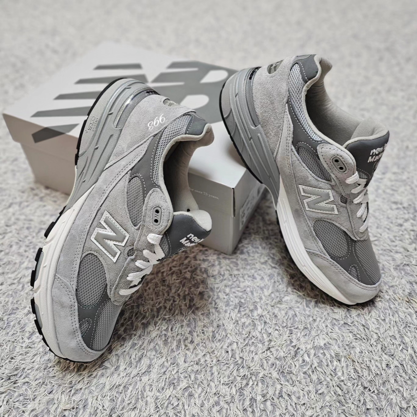 New Balance 993 Made in USA Grey - D Standard 착용 스타일 - 4