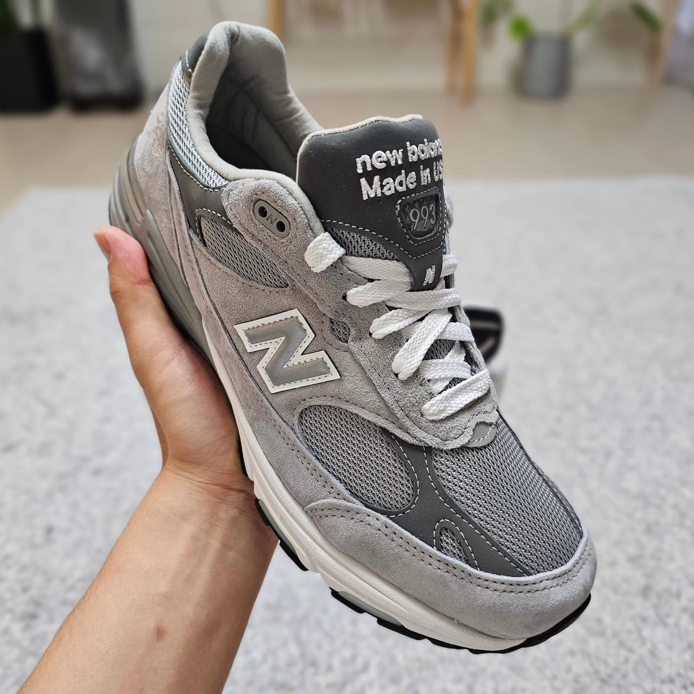 New Balance 993 Made in USA Grey - D Standard 착용 스타일 - 2