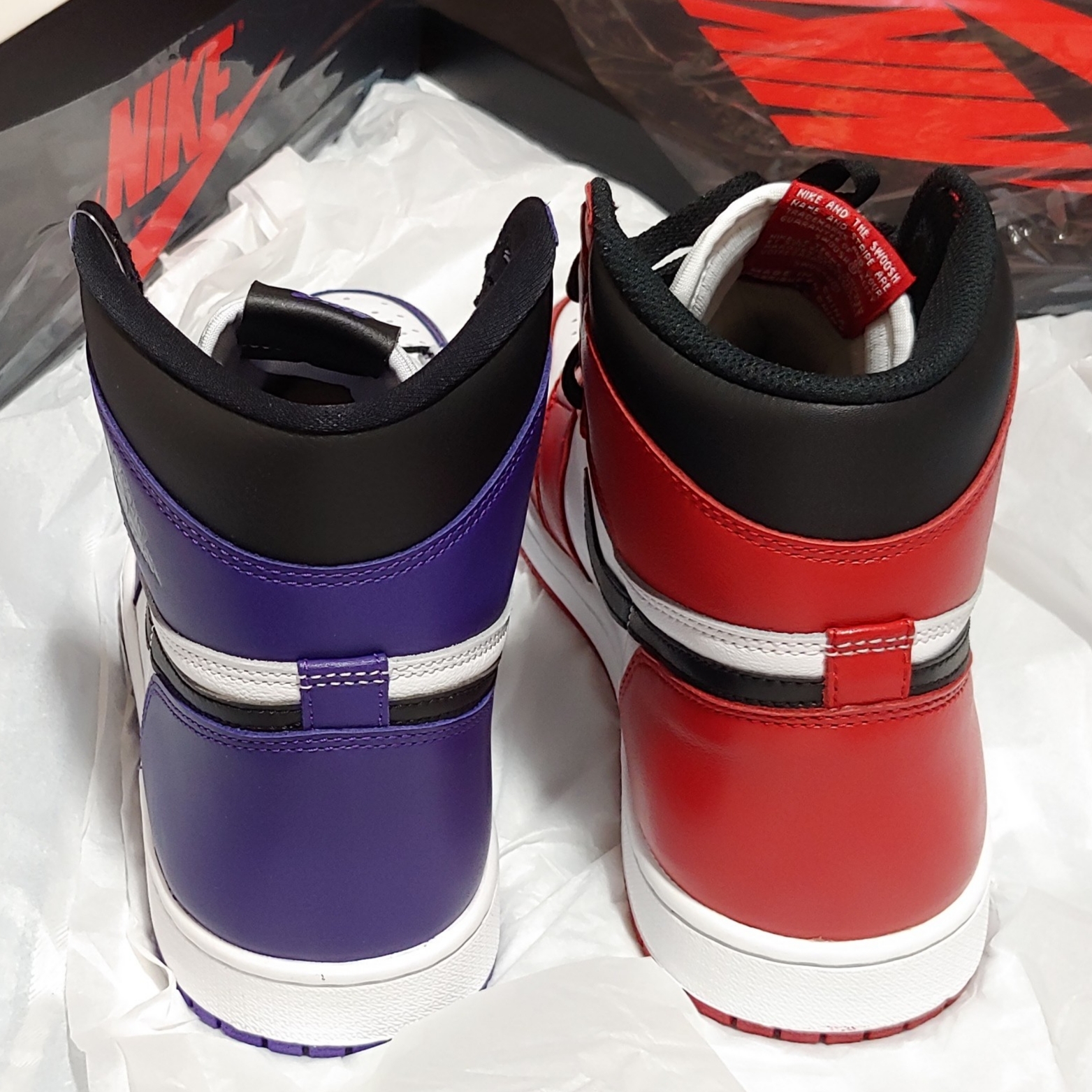 Jordan 1 Retro High OG Chicago 2015, Jordan 1 Retro High OG Court Purple 2020 착용 스타일 - 2
