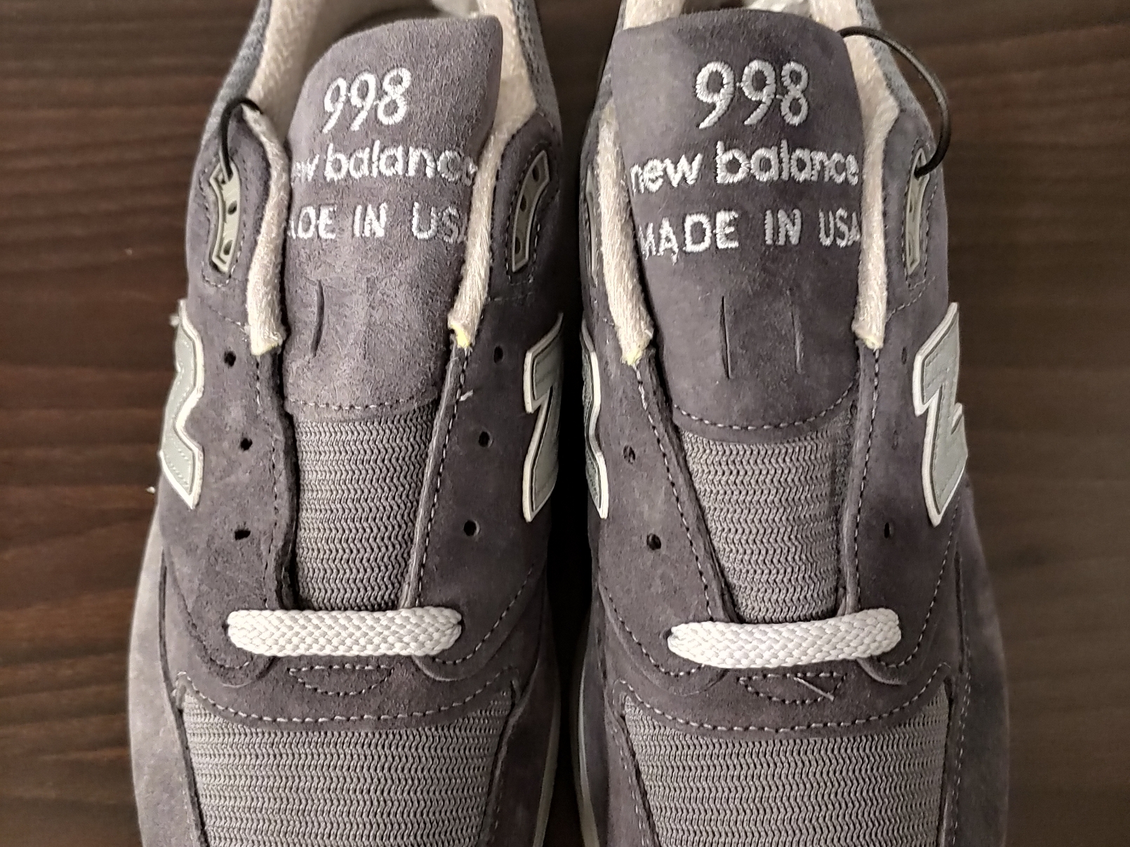 New Balance 998 Made in USA Grey White 착용 스타일 - 1