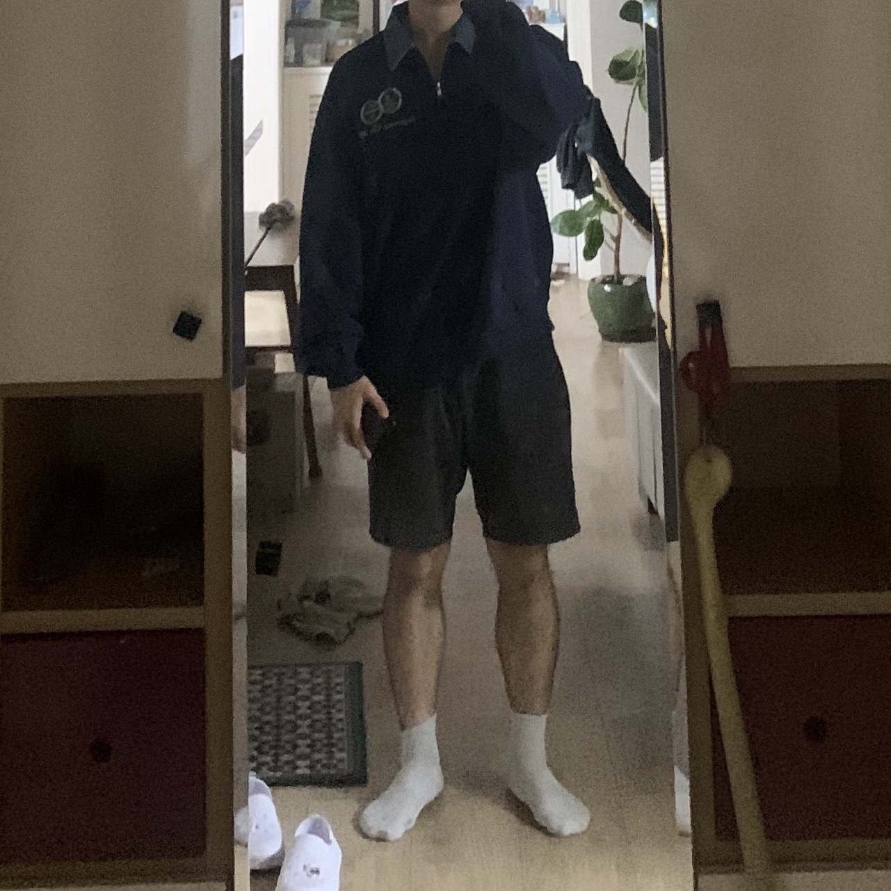 Supreme Denim Collar Half Zip Sweatshirt Navy - 23SS 착용 스타일