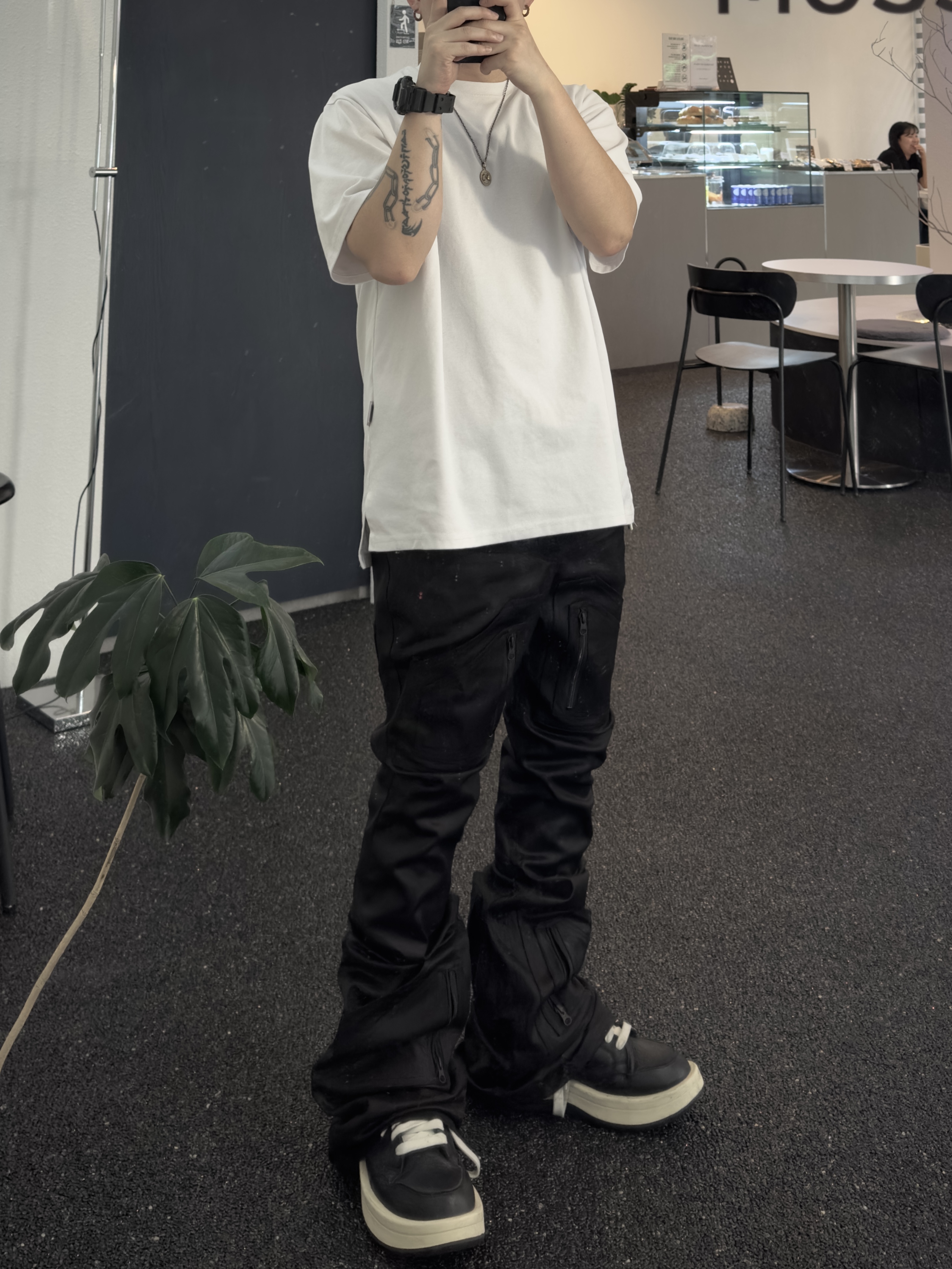 Converse x Drkshdw Turbowpn Black Cream 착용 스타일