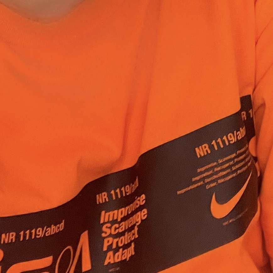 Nike NRG ISPA Graphic T-Shirt Orange 착용 스타일 - 1