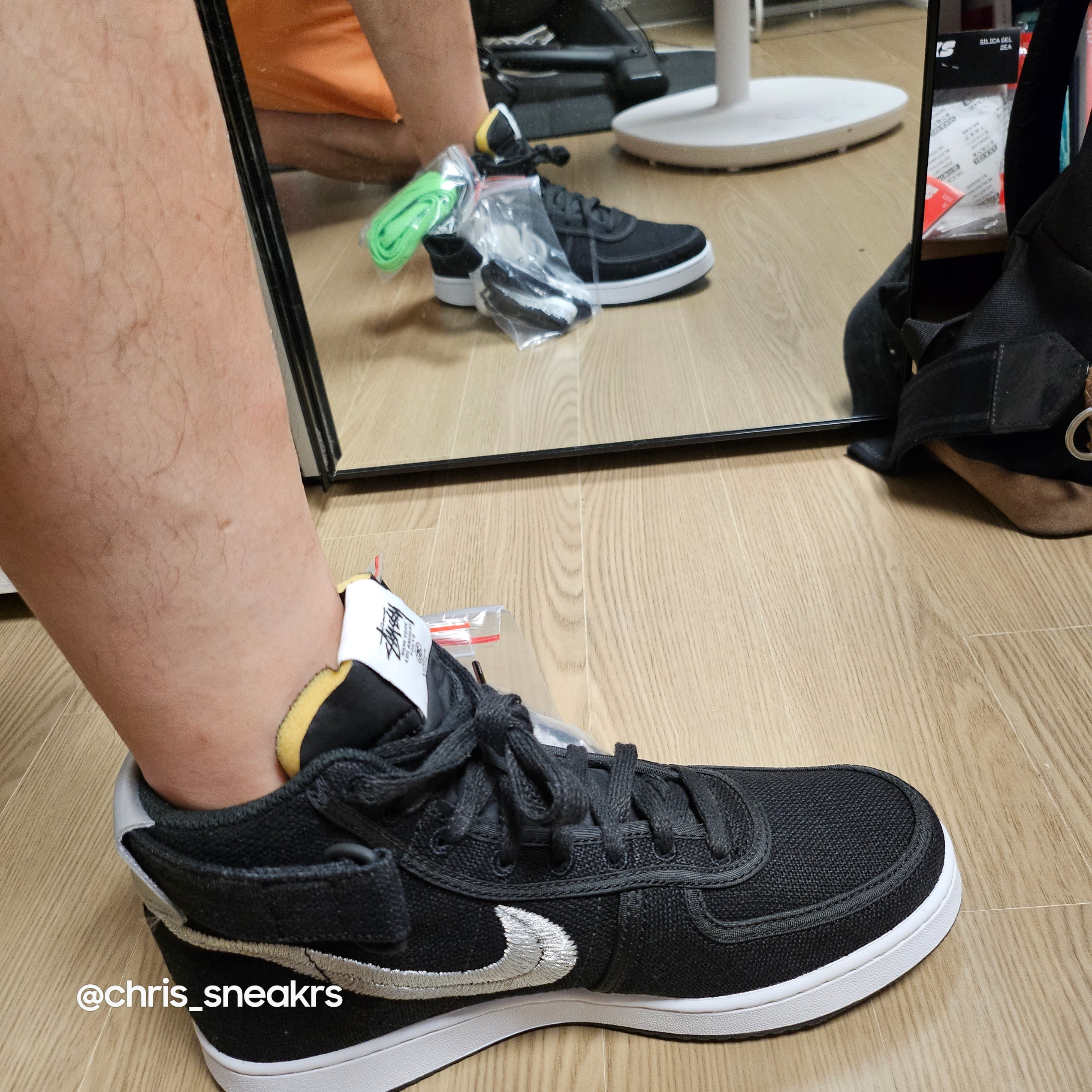 Nike x Stussy Vandal High Black 착용 스타일 - 2