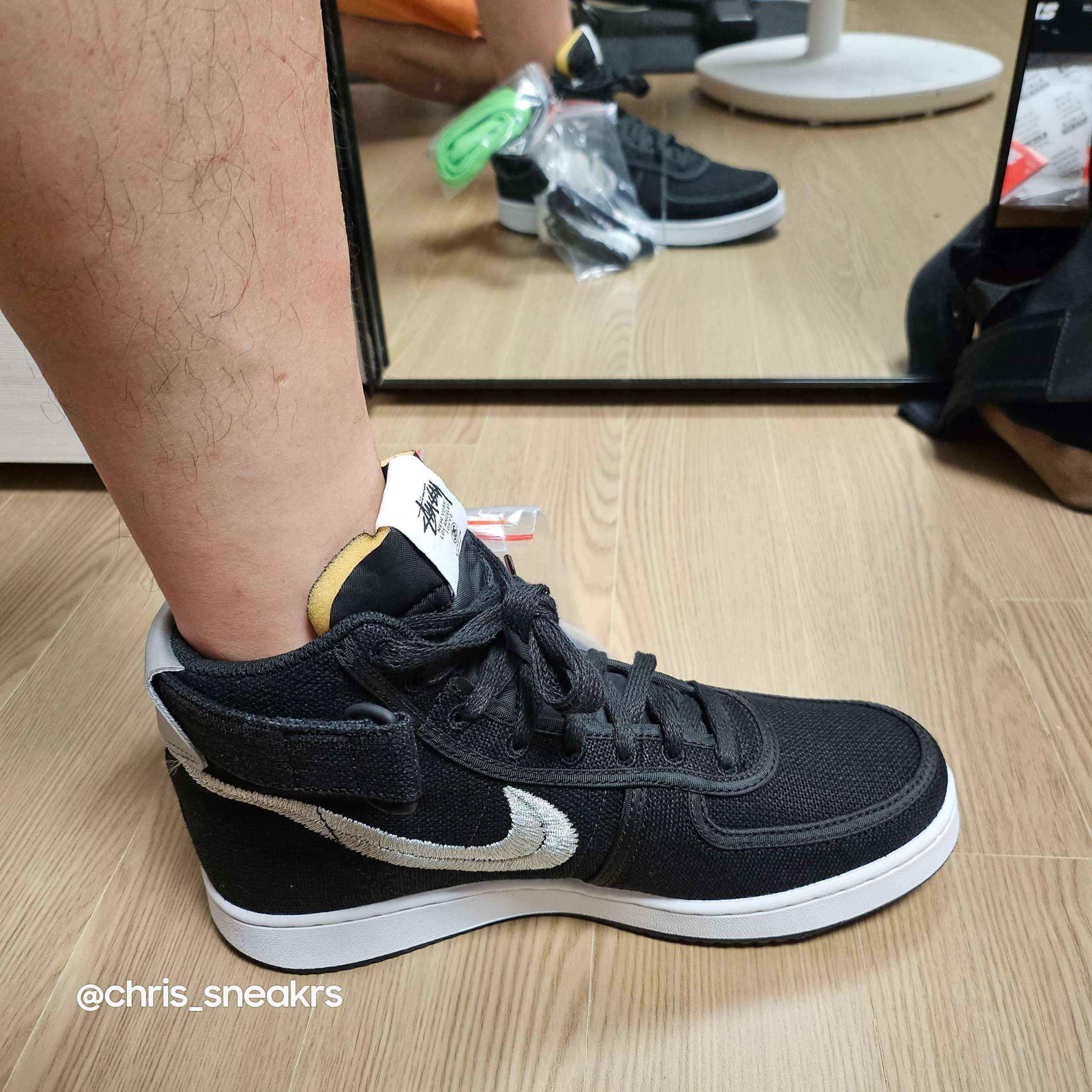 Nike x Stussy Vandal High Black 착용 스타일 - 1