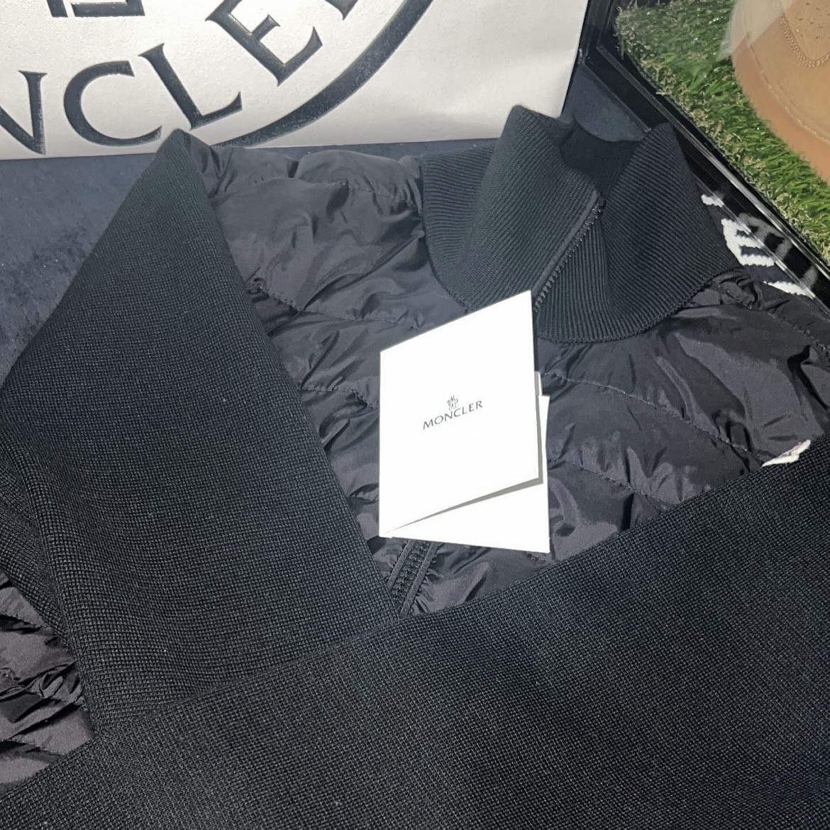 Moncler Padded Wool Cardigan Black - 23FW 착용 스타일