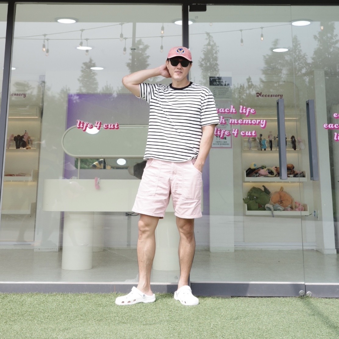 Double RL Garment Dyeing Twill Ball Cap Red 착용 스타일