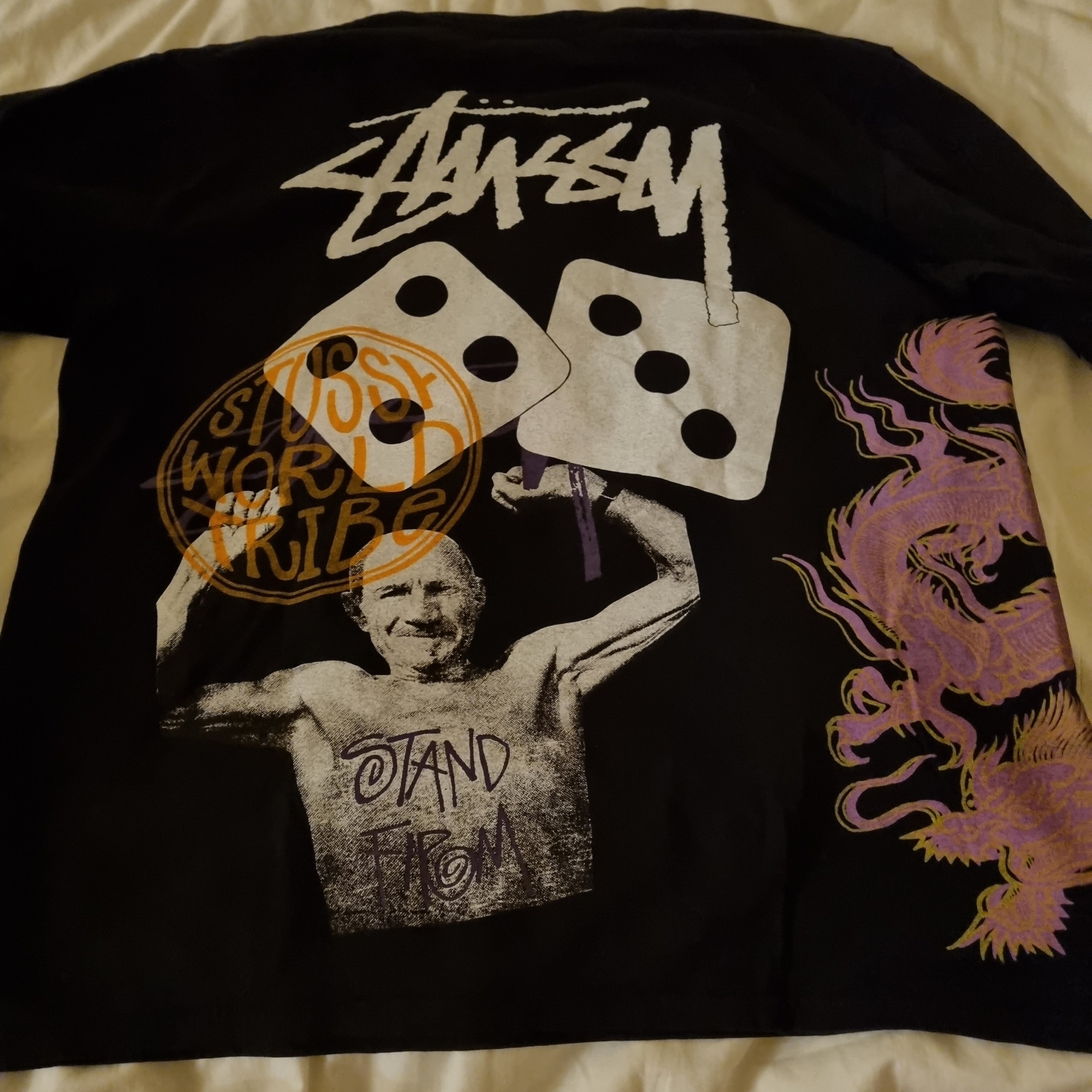 Stussy Strike Pigment Dyed LS T-Shirt Black 착용 스타일 - 2