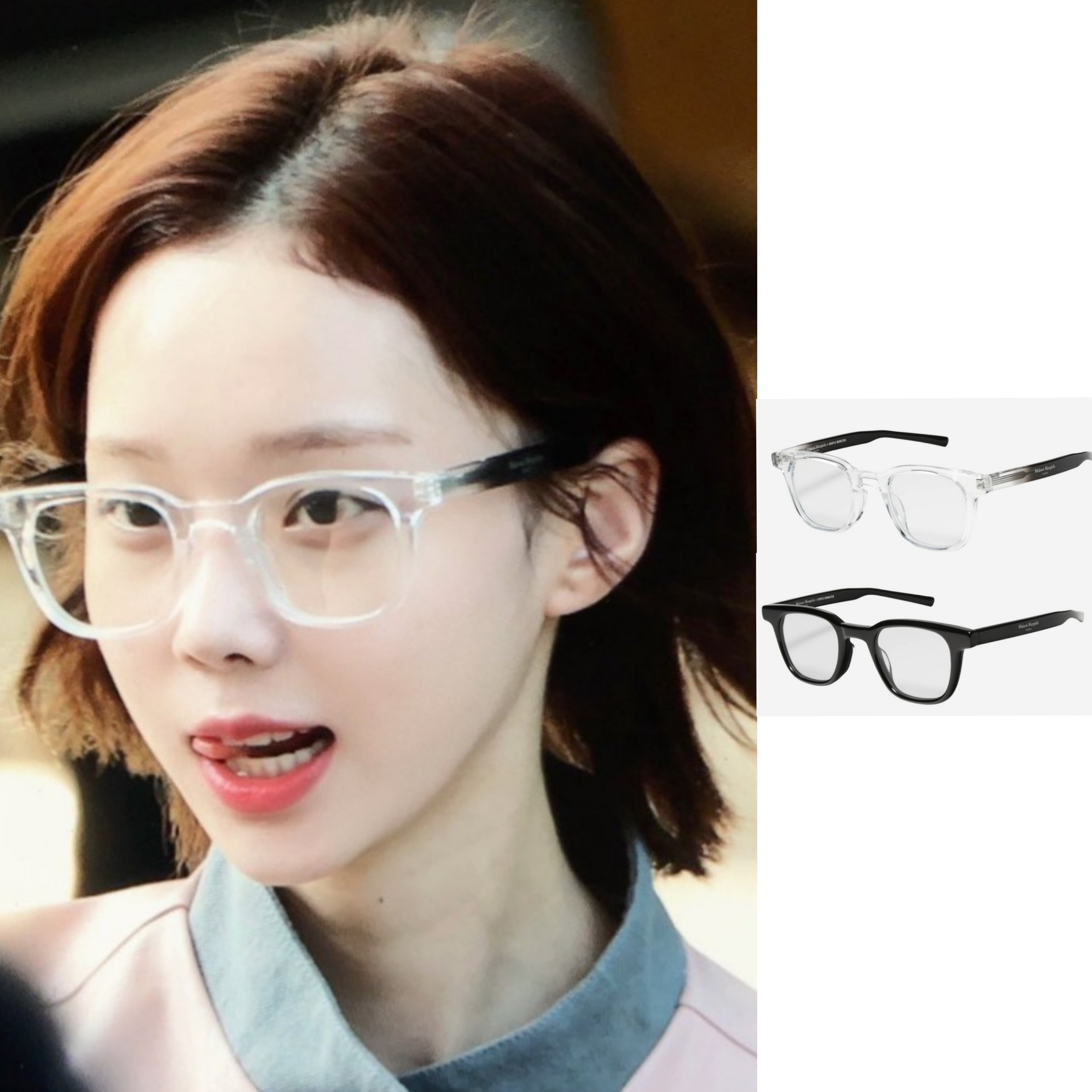 Gentle Monster x Maison Margiela MM010 Clear Black Gradient, Gentle Monster x Maison Margiela MM010 Clear Black 착용 스타일