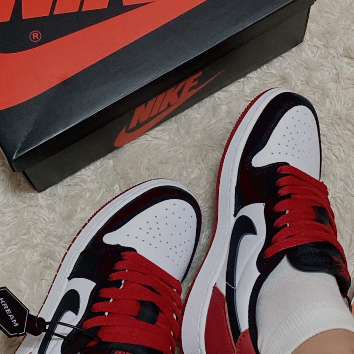 (GS) Jordan 1 Retro Low OG Black Toe 착용 스타일