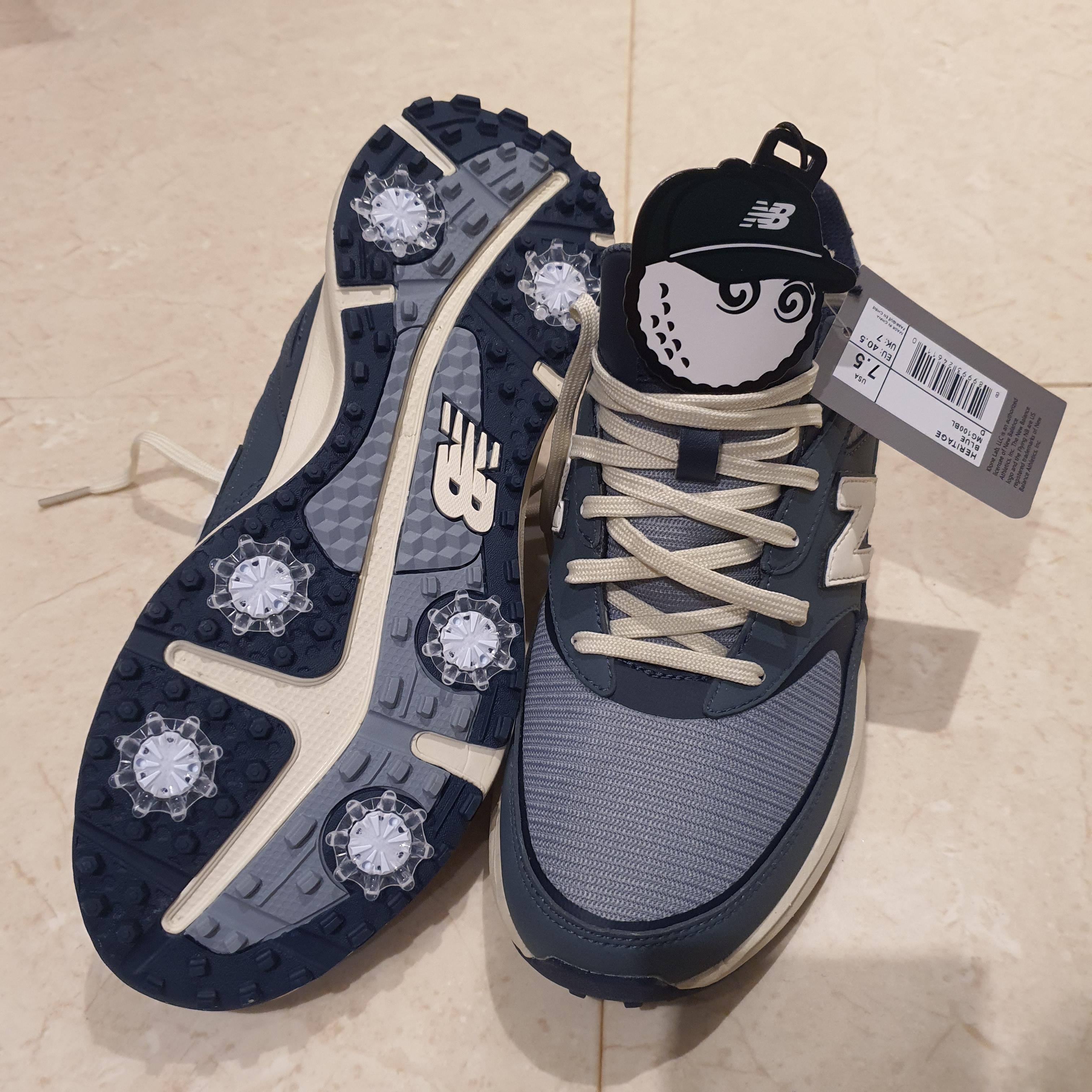 New Balance x Malbon Golf Heritage Blue 착용 스타일 - 3