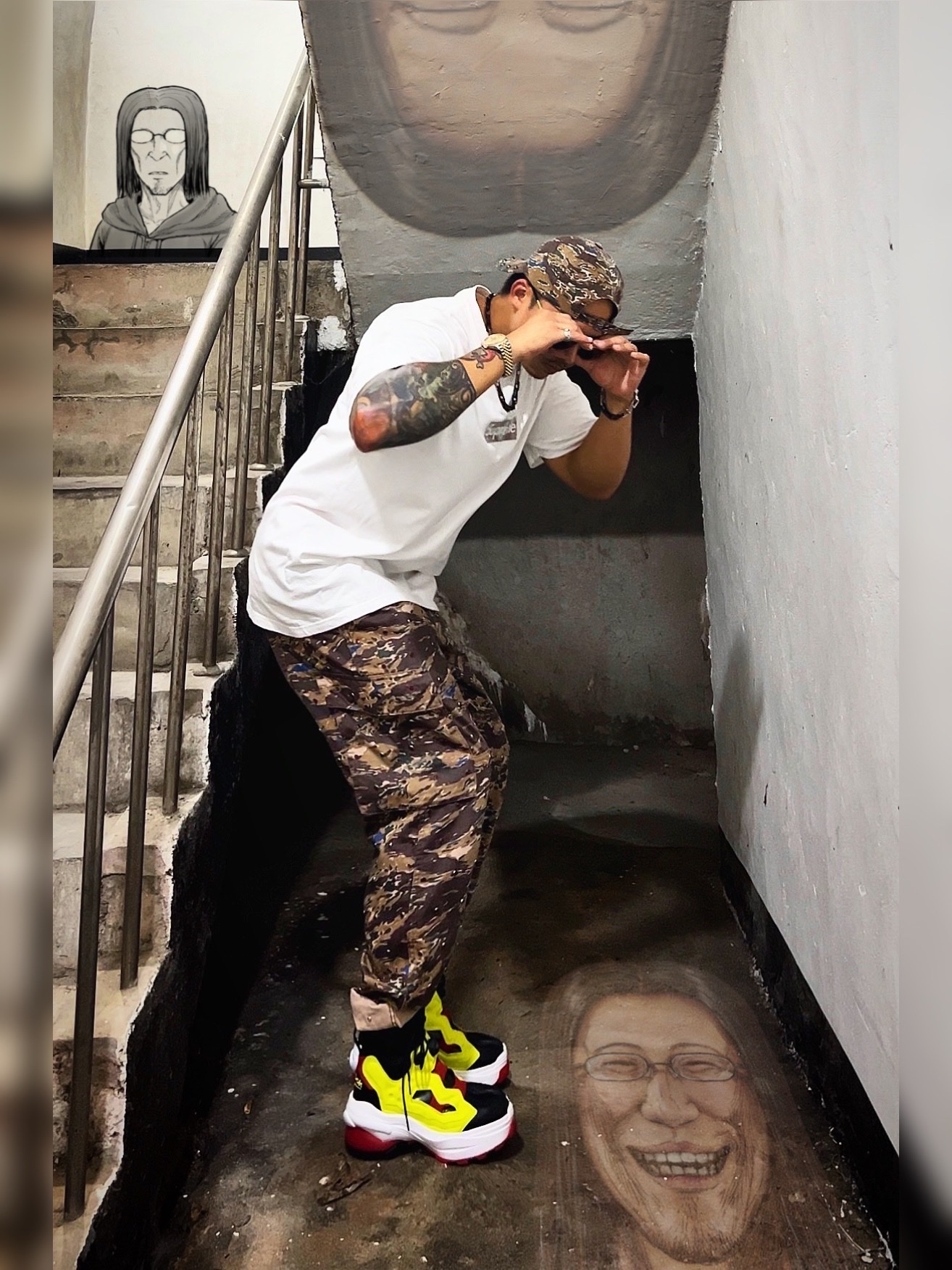 Supreme x Undercover Studded 6-Panel Brown Camo - 23SS, Supreme x Undercover Studded Cargo Pant Brown - 23SS 착용 스타일 - 1