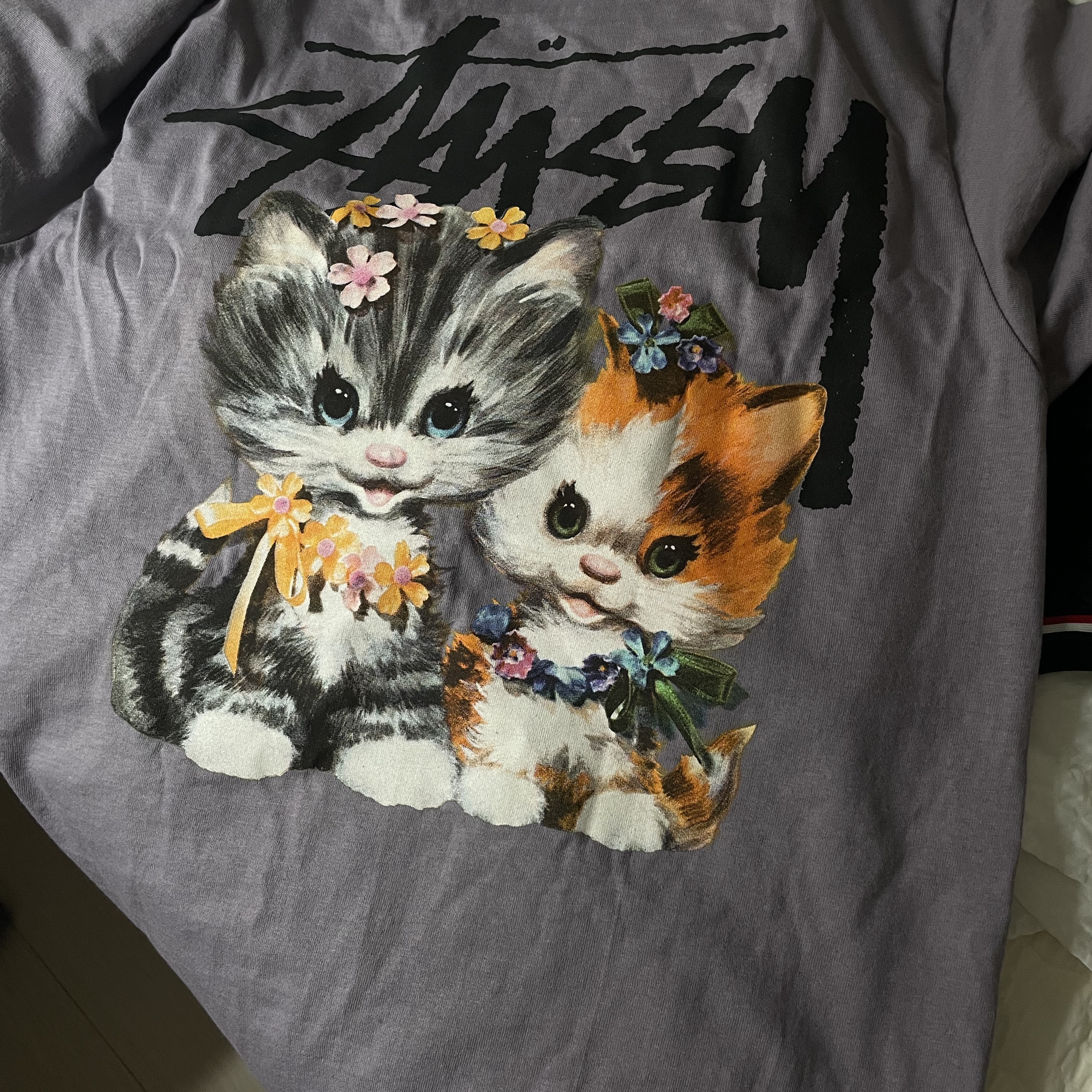 Stussy Kittens T-Shirt Mauve 착용 스타일