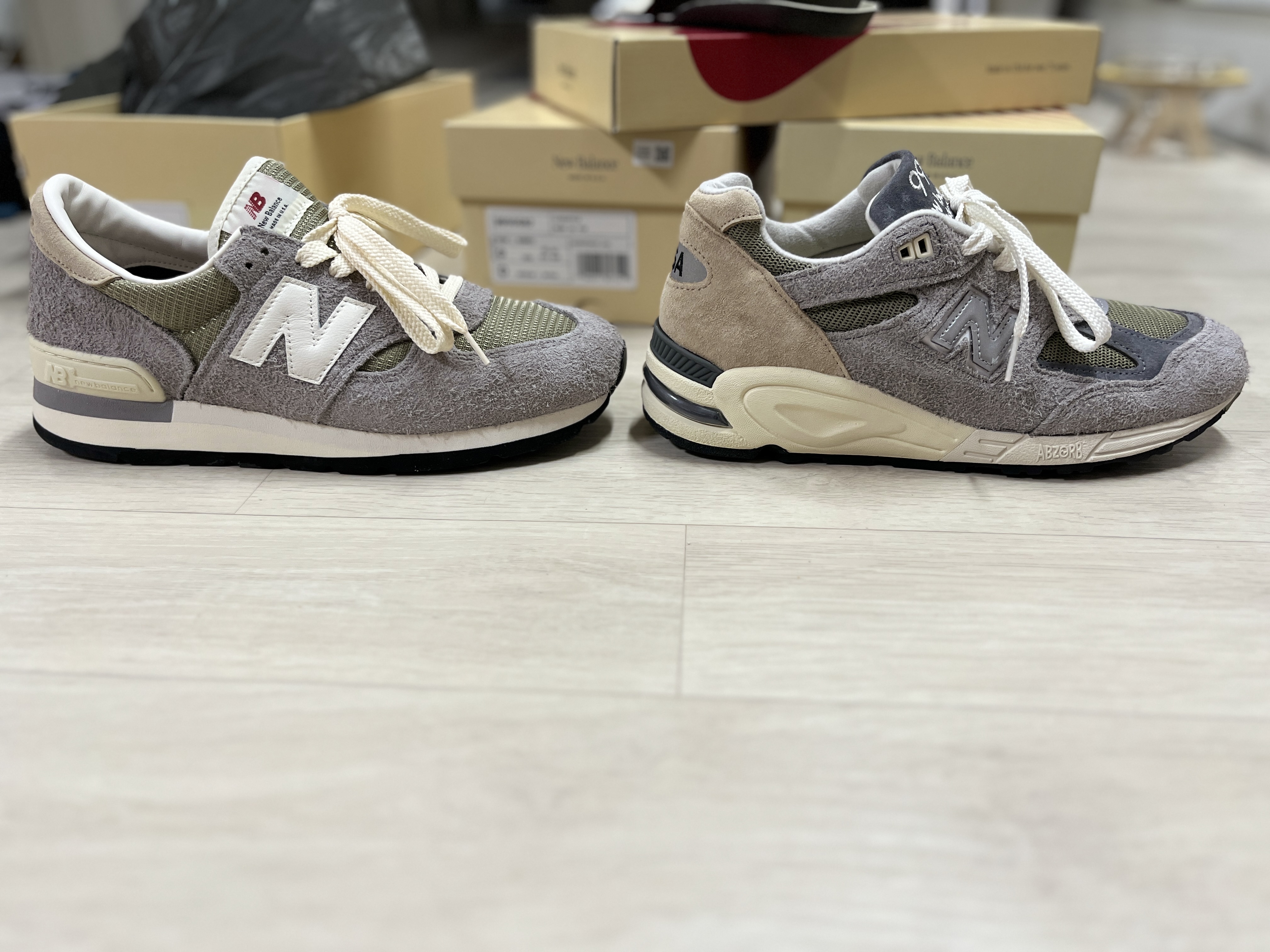 New Balance 990v1 Made in USA Marblehead Incense, New Balance 990v2 Made in USA Marblehead Incense 착용 스타일 - 3