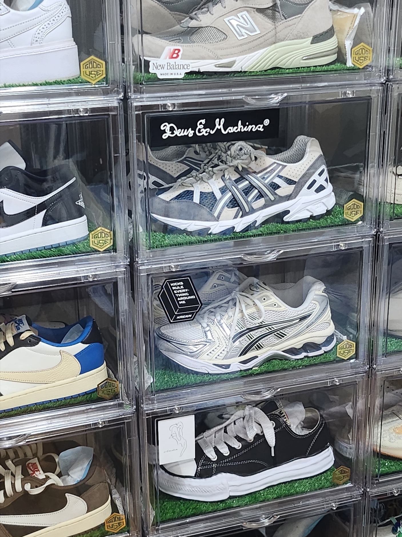 Asics Gel-Sonoma 15-50 French Blue, Jordan 1 x Travis Scott x Fragment Retro Low OG SP Military Blue 착용 스타일