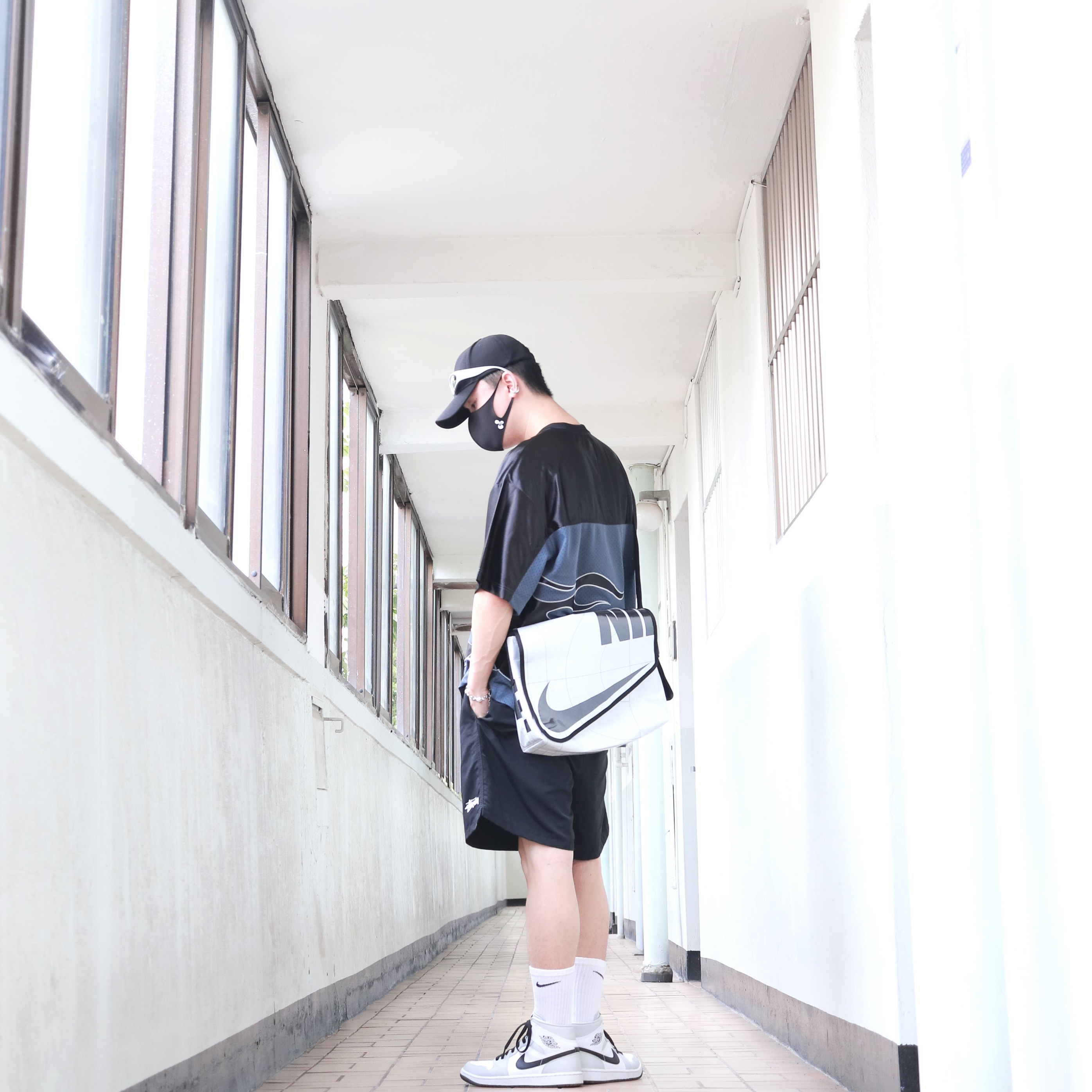 (W) Jordan 1 Mid Grey Fog 착용 스타일