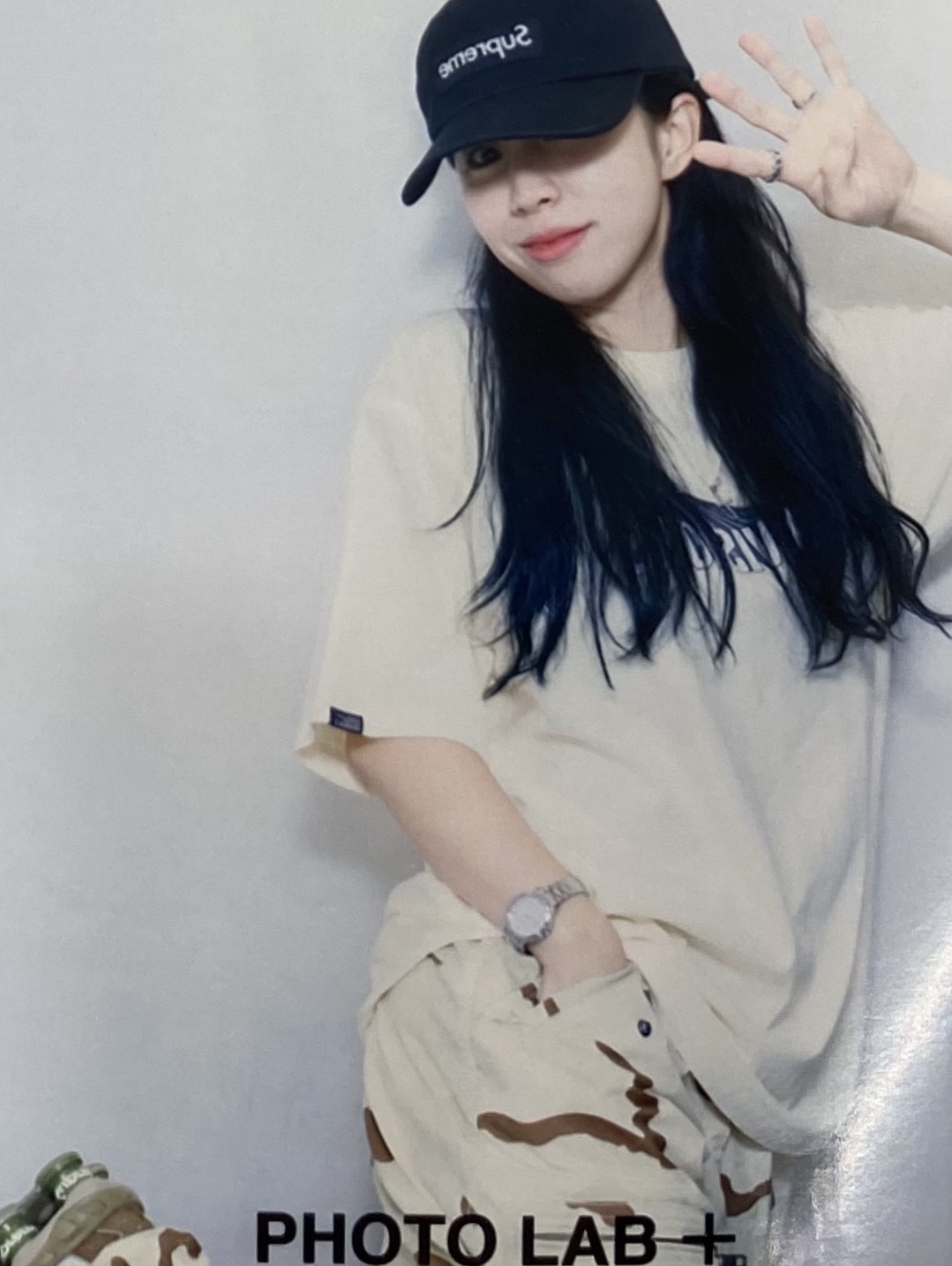 Supreme Washed Chino Twill Camp Cap Black, Nike x Supreme Shox Ride 2 SP Neutral Olive 착용 스타일