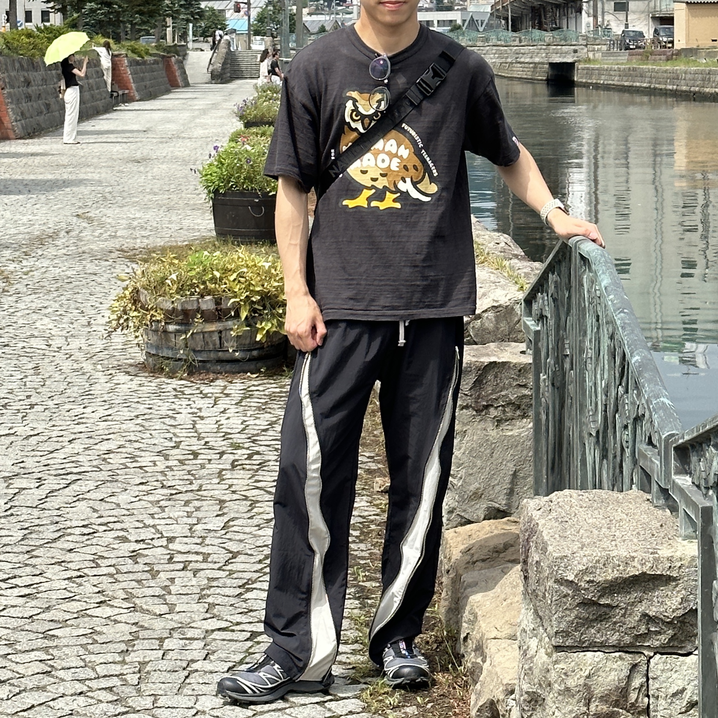 Salomon XT-6 Gore-Tex Black Ebony, Human Made Graphic T-Shirt #04 Black 착용 스타일
