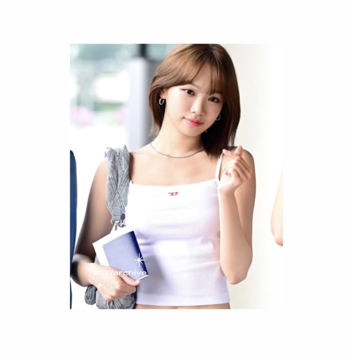 (W) Diesel T-Hop-D Logo Tank Top White 착용 스타일 - 3