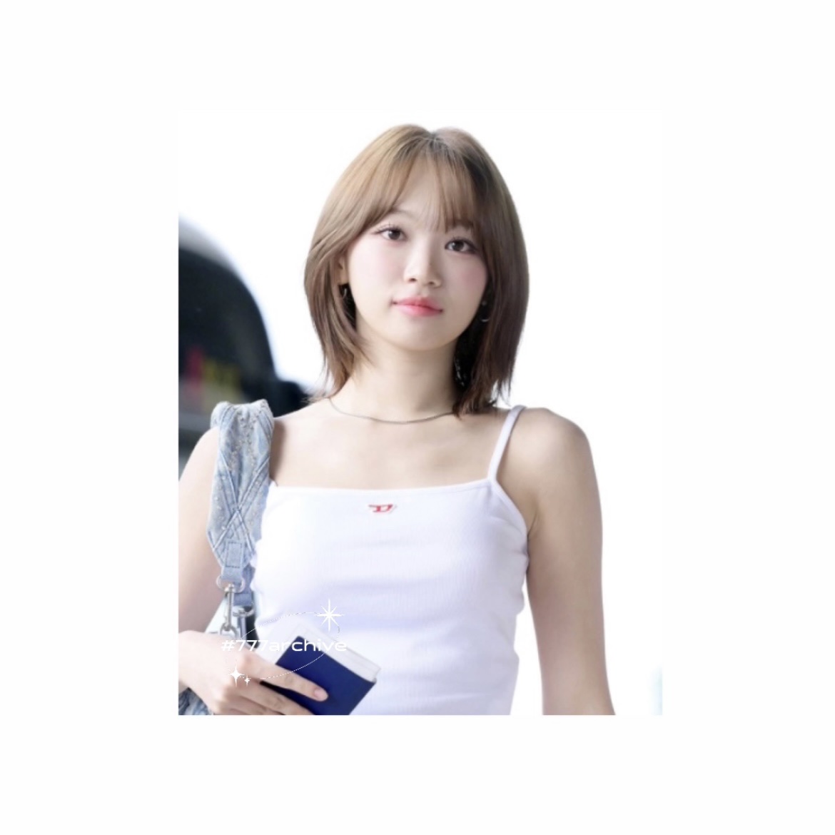(W) Diesel T-Hop-D Logo Tank Top White 착용 스타일 - 1