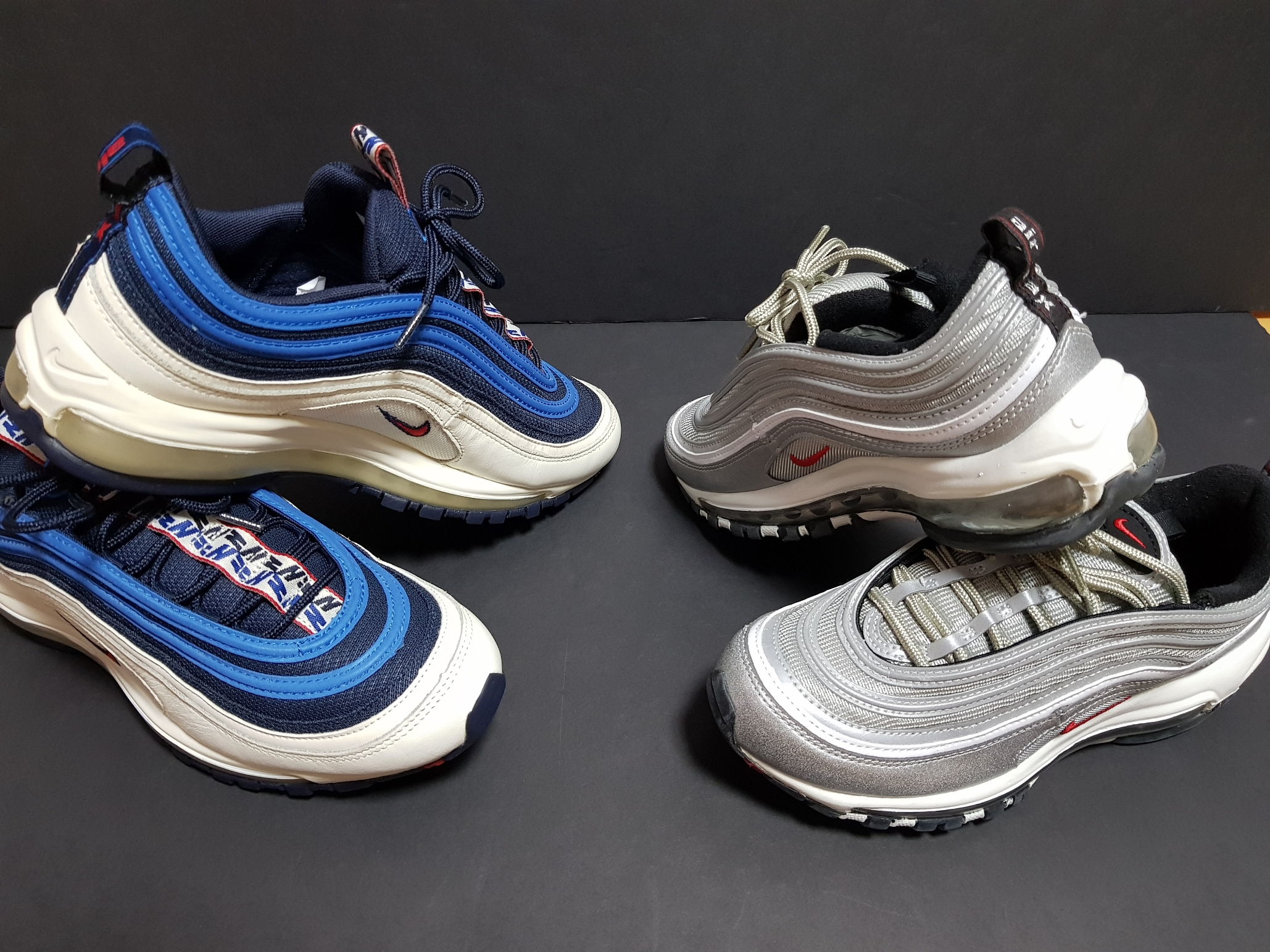 Nike Air Max 97 Pull Tab Obsidian White, Nike Air Max 97 OG Silver Bullet 2022 착용 스타일
