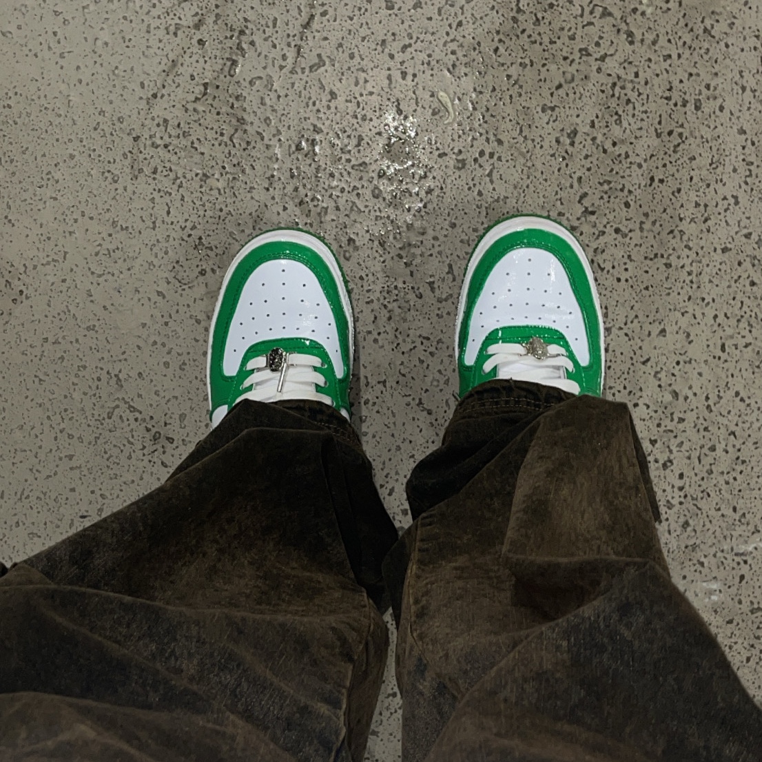 BAPE Bape Sta Low Green White 착용 스타일