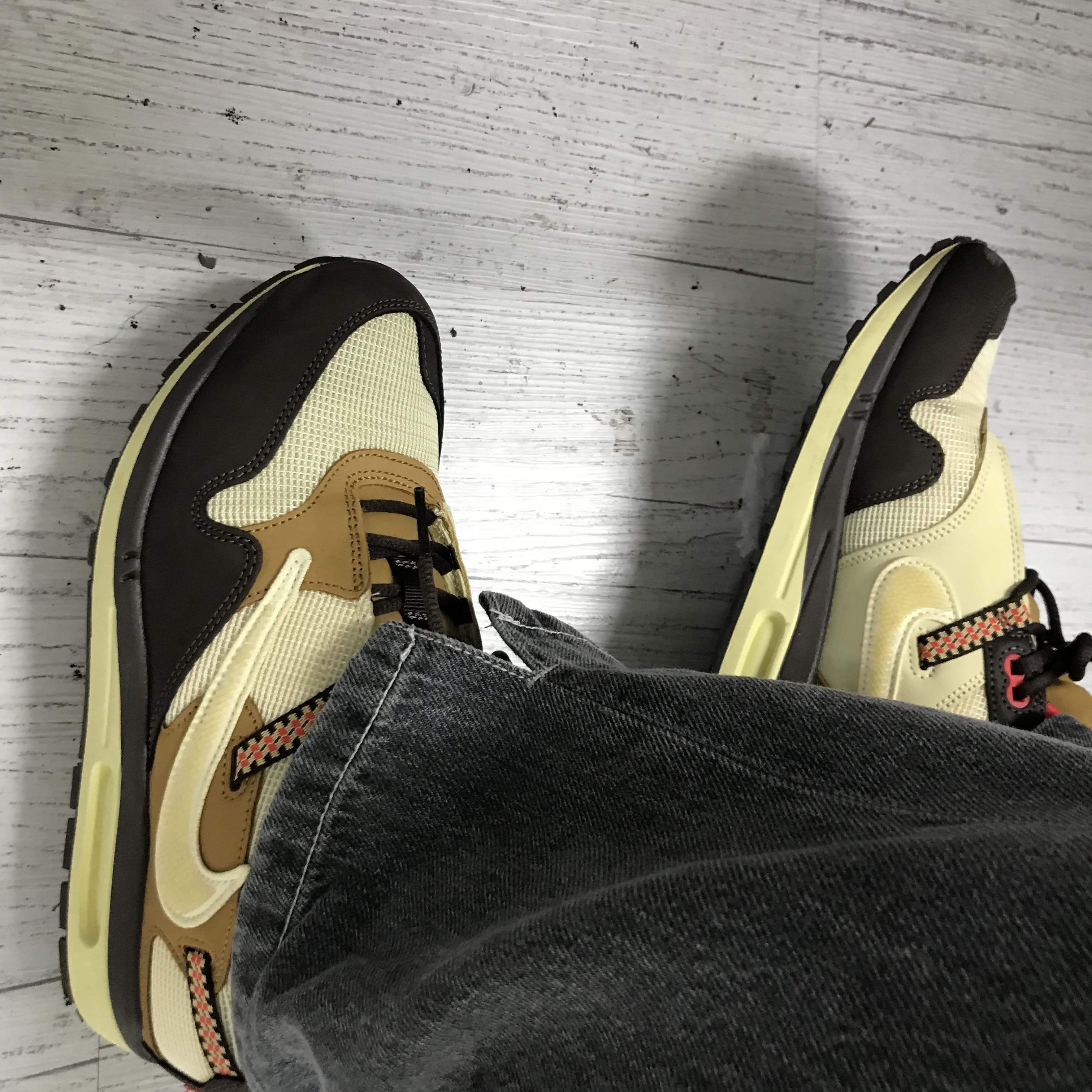 Nike x Travis Scott Air Max 1 Cact.us Brown 착용 스타일