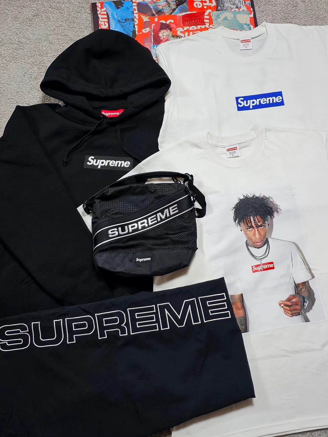 Supreme x Undercover Face T-Shirt White - 23SS, Thug Club x MCM Zip Denim Pants Blue ์ฐฉ์ฉ ์คํ์ผ - 4