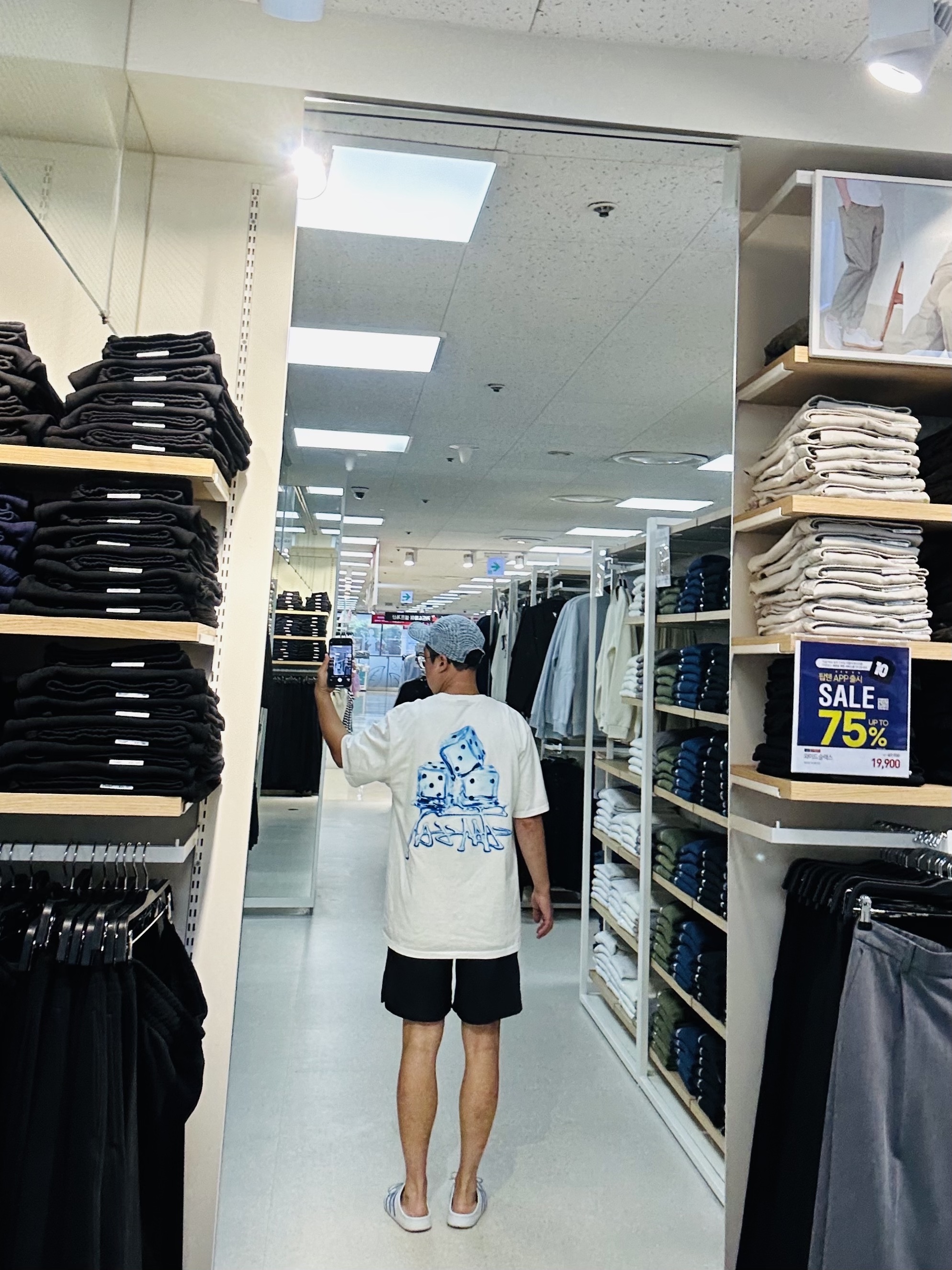 Supreme Circles Jacquard Denim Camp Cap Blue - 21FW, Stussy Melted T-Shirt White 착용 스타일 - 2