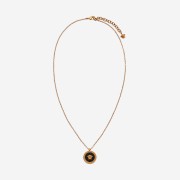 Versace Enamel Medusa Necklace Black Gold