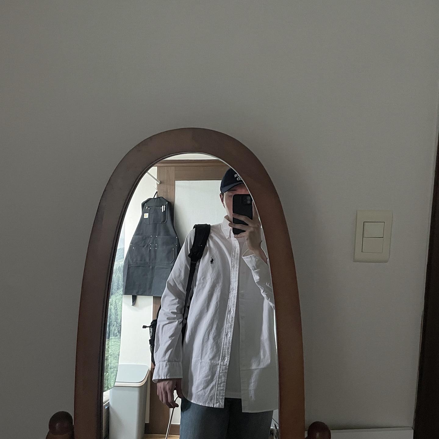 [30% 적립] Polo Ralph Lauren Classic Fit Garment Dyed Oxford Shirt White 착용 스타일 - 1