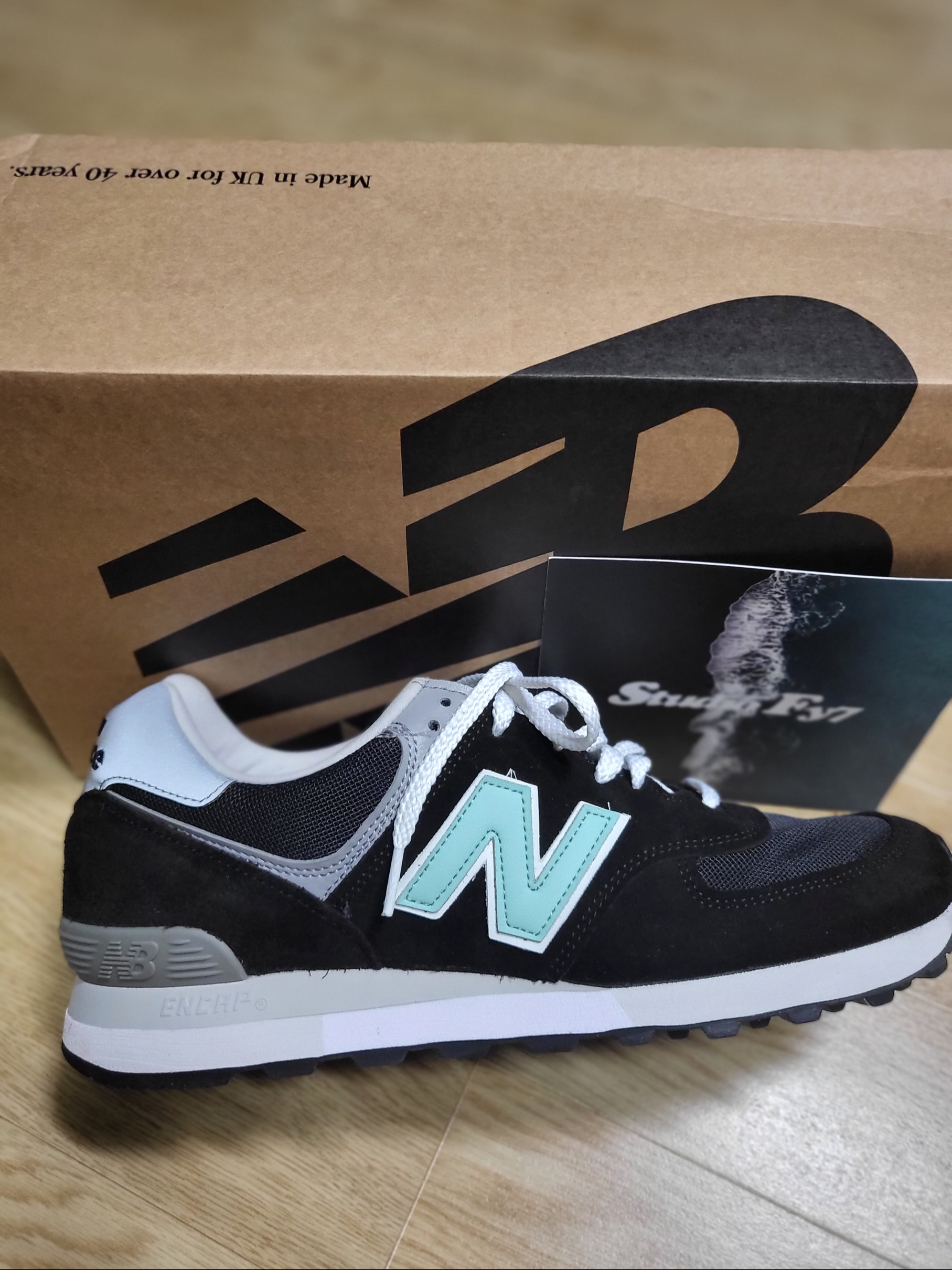 New Balance x Studio FY7 576 Made in UK Black Turquoise 착용 스타일