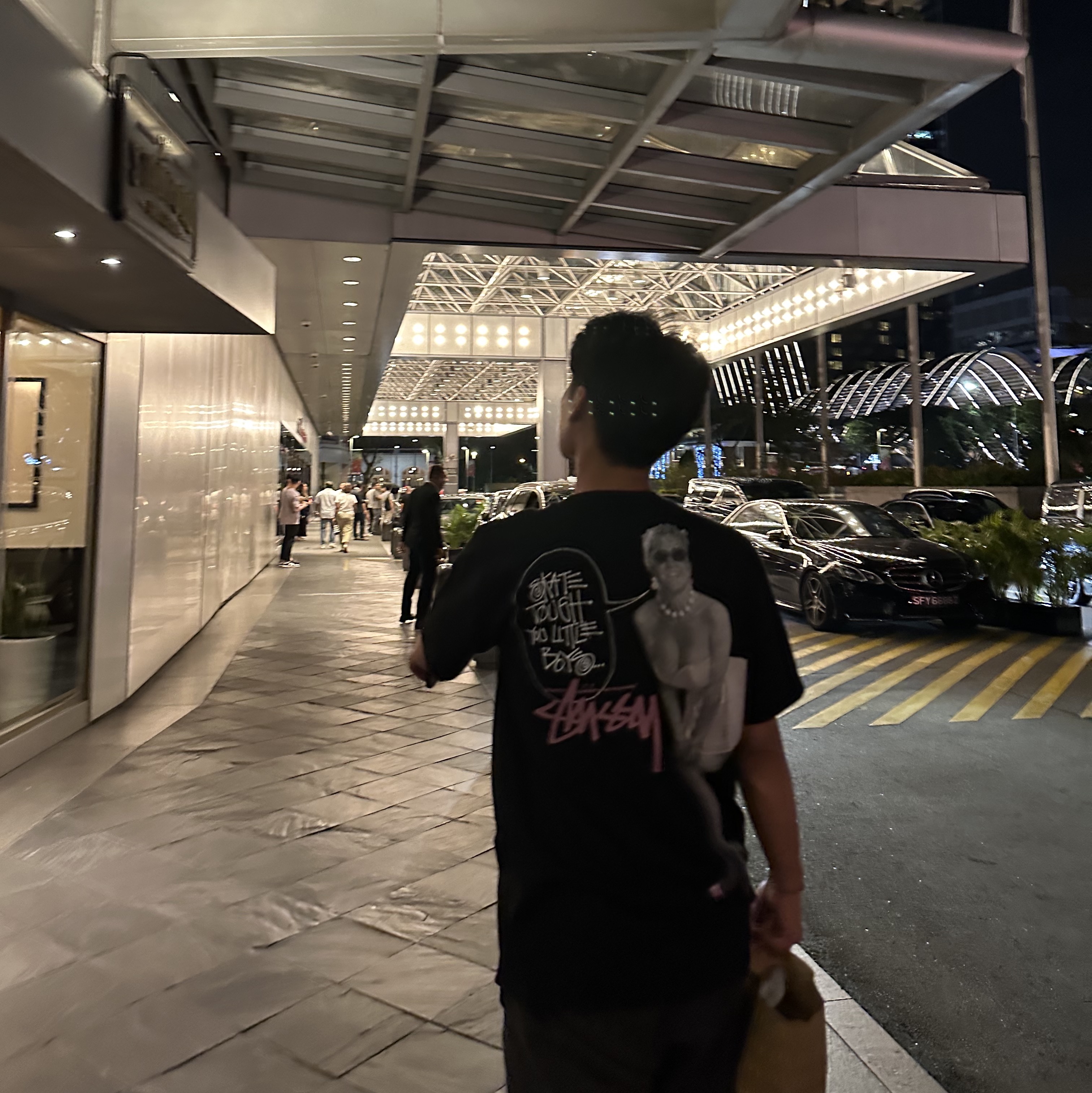 Stussy Skate Tough T-Shirt Black 착용 스타일 - 2