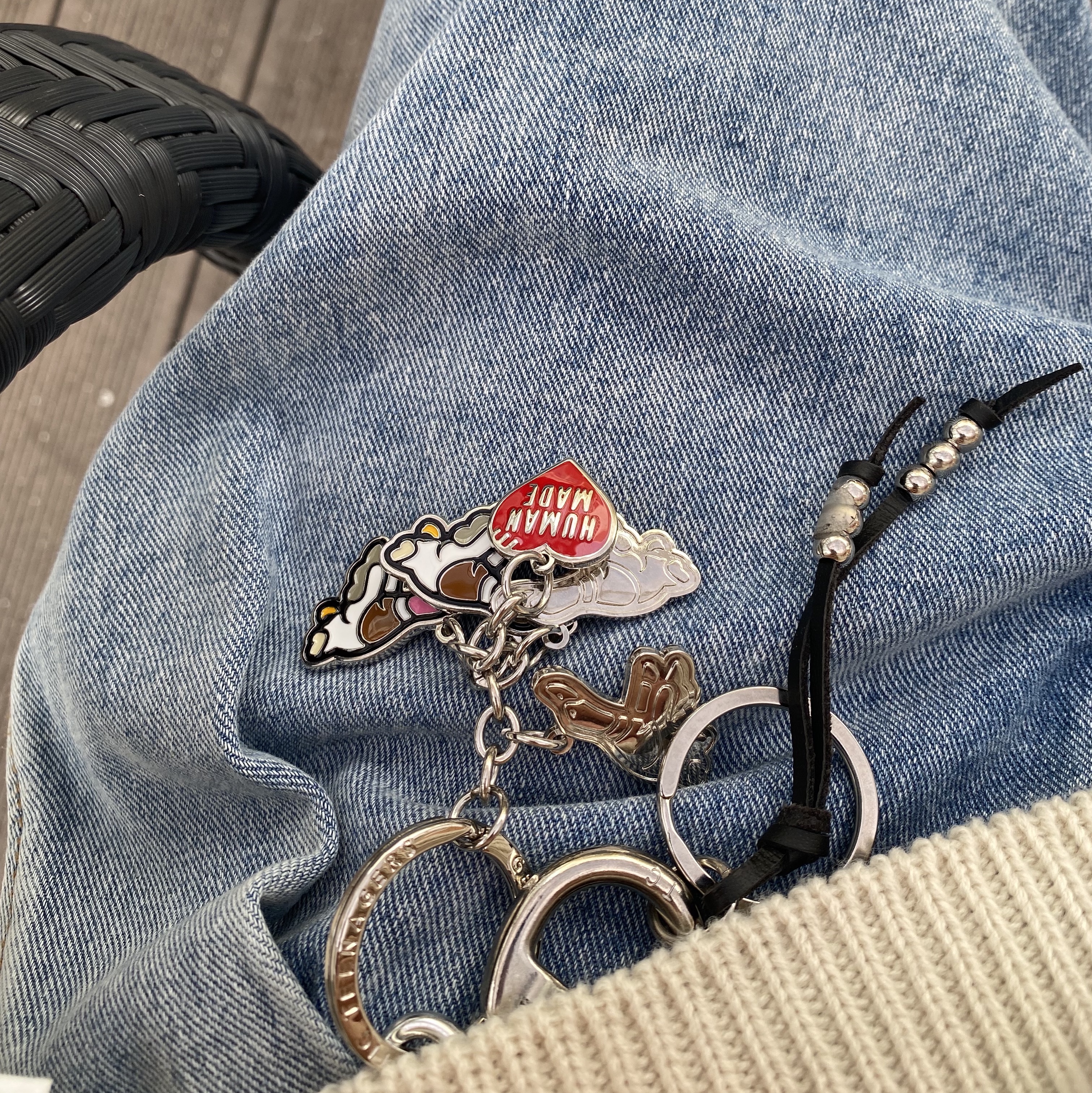 Human Made Flying Duck Keyring Silver 착용 스타일 - 2