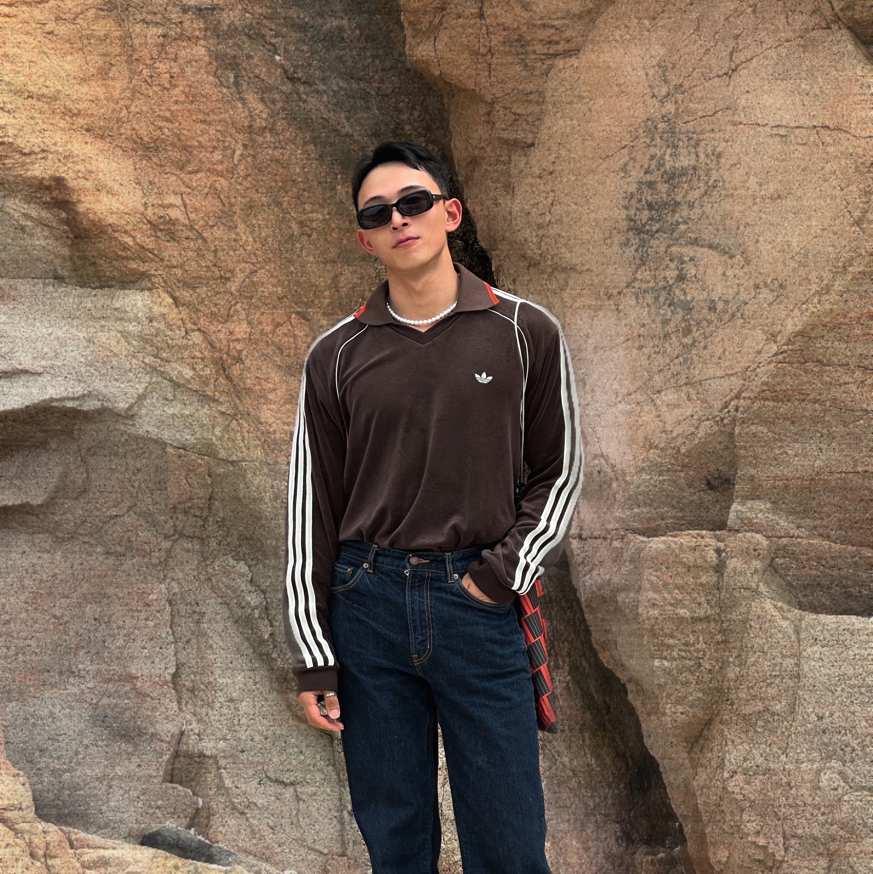 Adidas x Wales Bonner Towel Long Sleeve Dark Brown - US Sizing 착용 스타일 - 1