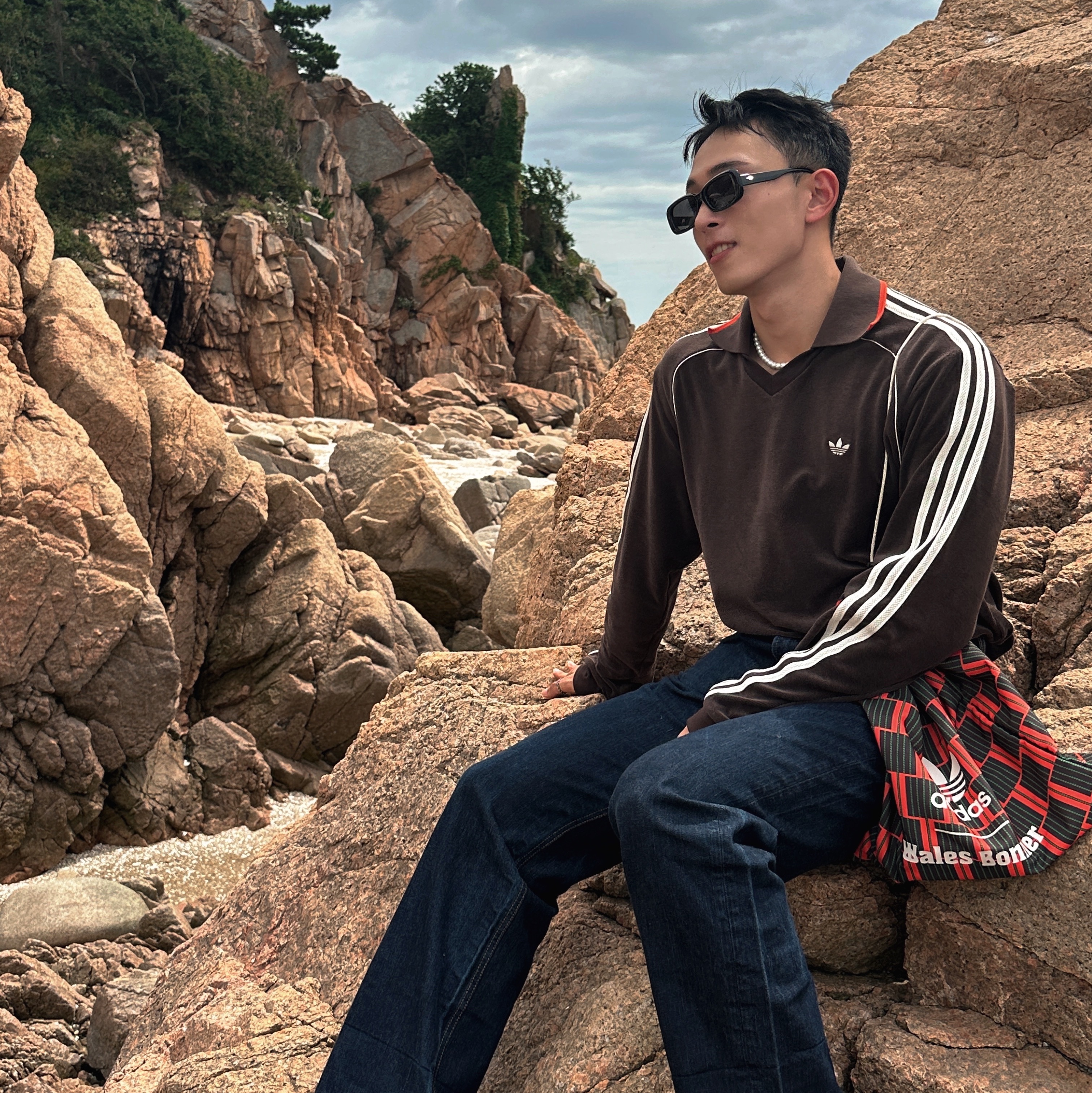 Adidas x Wales Bonner Towel Long Sleeve Dark Brown - US Sizing 착용 스타일 - 2