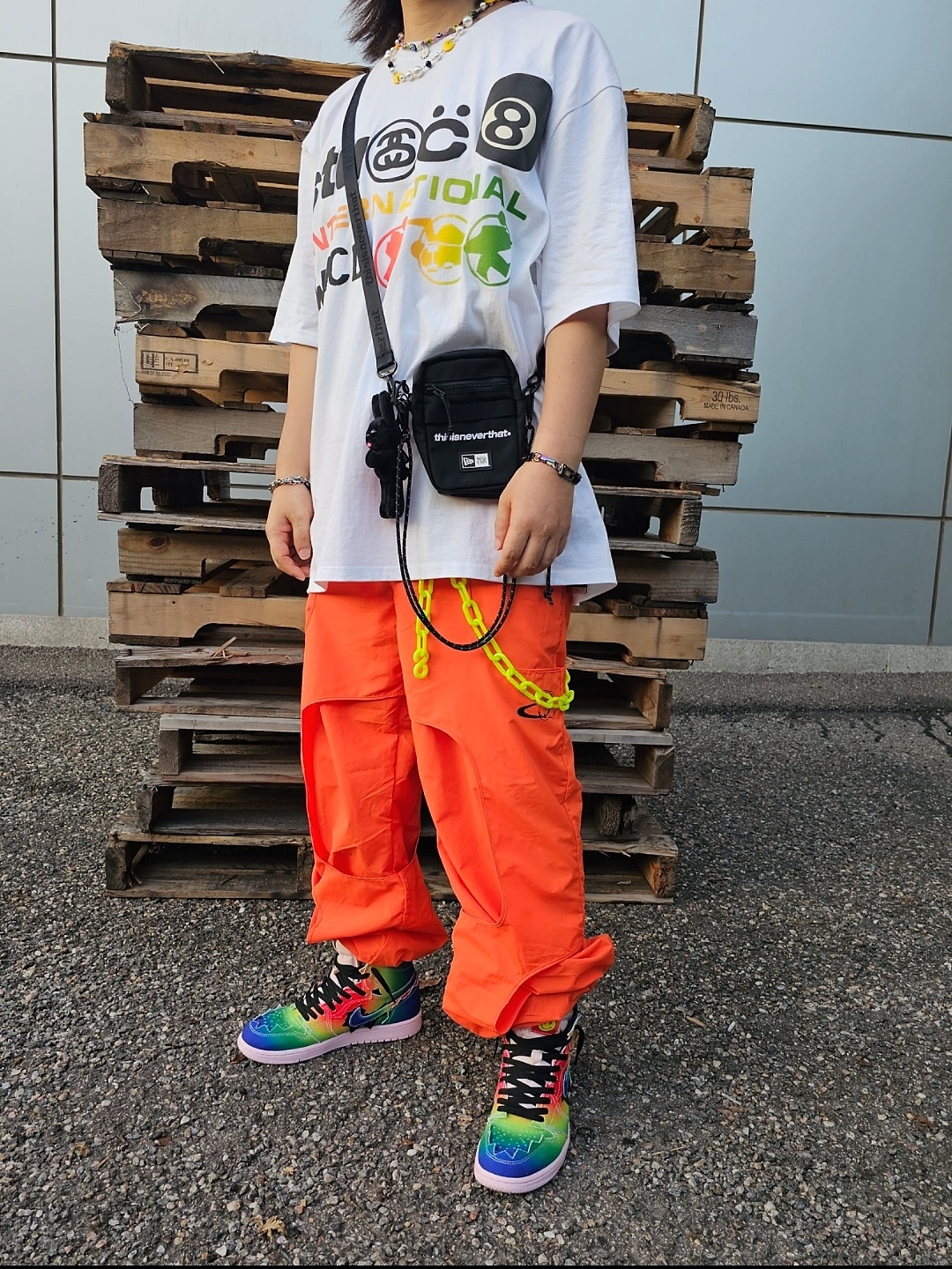 Comfort Kiyong Keyring Black, Stussy x Cactus Plant Flea Market International T-Shirt White 착용 스타일 - 2