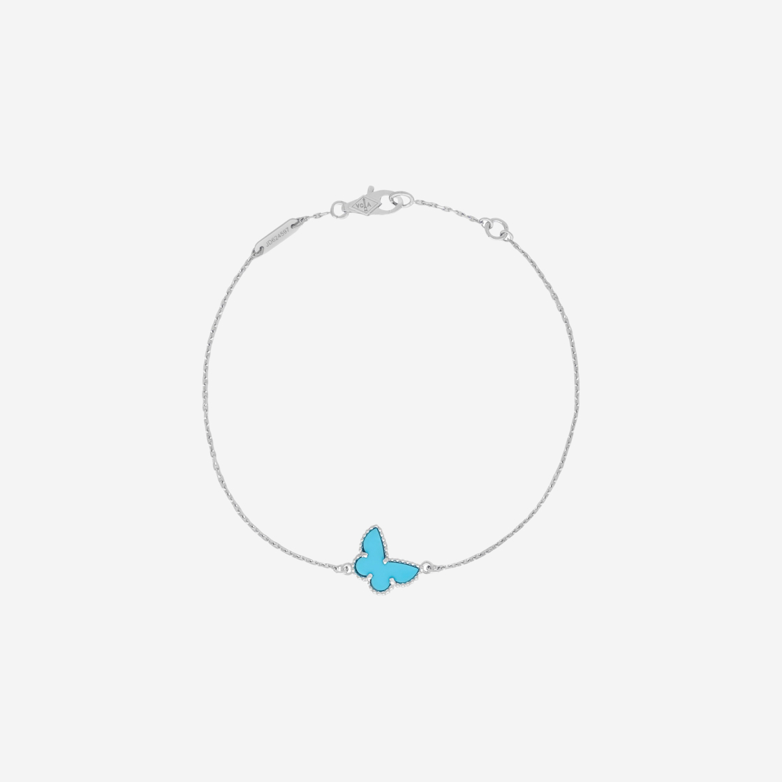 W Van Cleef Arpels Sweet Alhambra Butterfly Bracelet White Gold Turquoise
