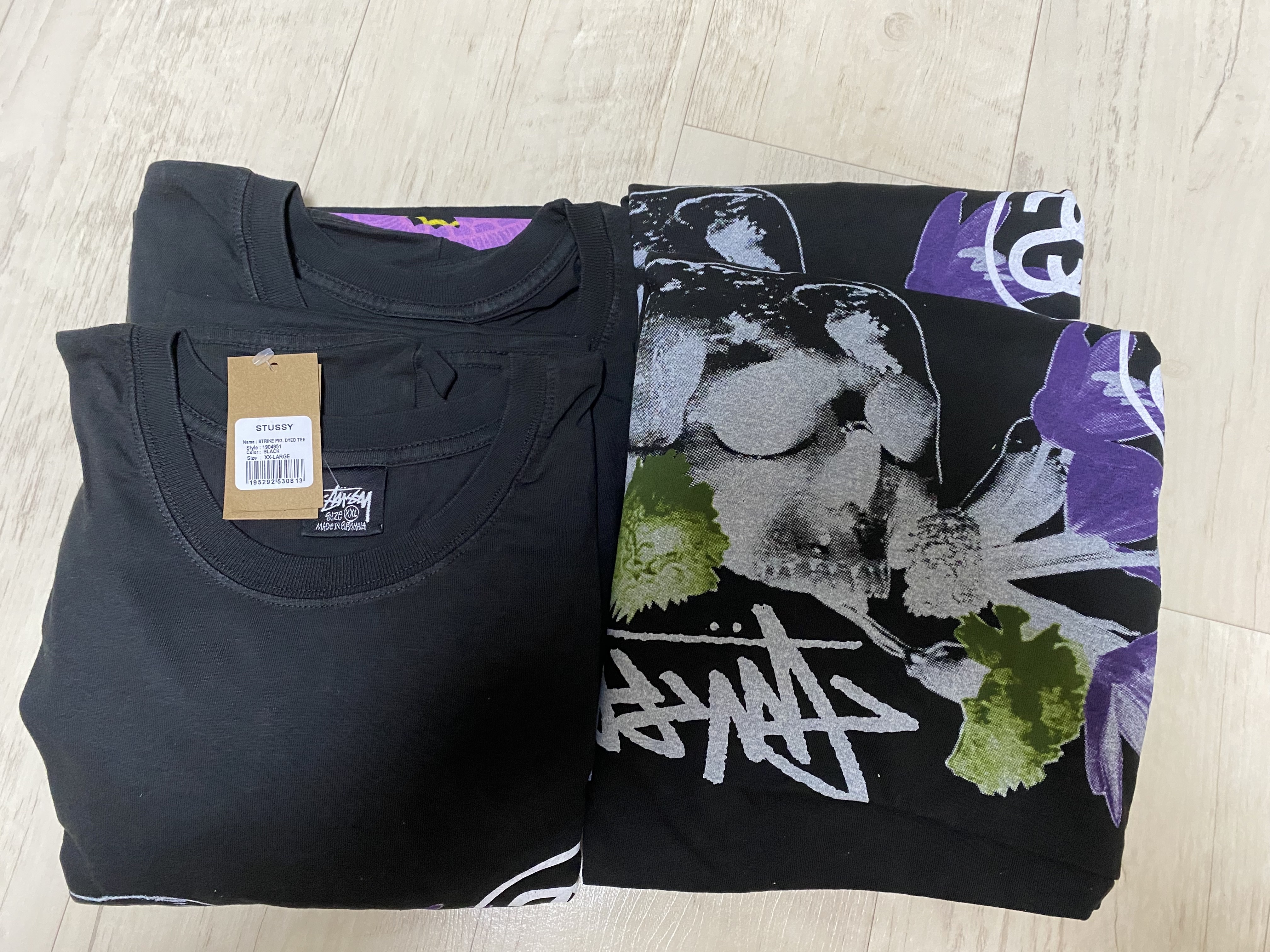Stussy Strike Pigment Dyed T-Shirt Black 착용 스타일